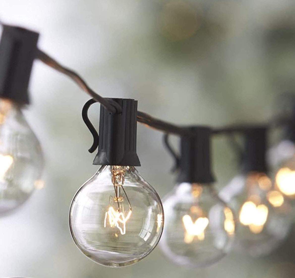 Lemontec 2-Pack 50FT Vintage Outdoor String Lights with 50 Clear Globe Bulbs - UL Listed for Indoor/Outdoor Use - Perfect for Backyard, Patio, Tent, Market, Cafe, Porch & Party Decorations