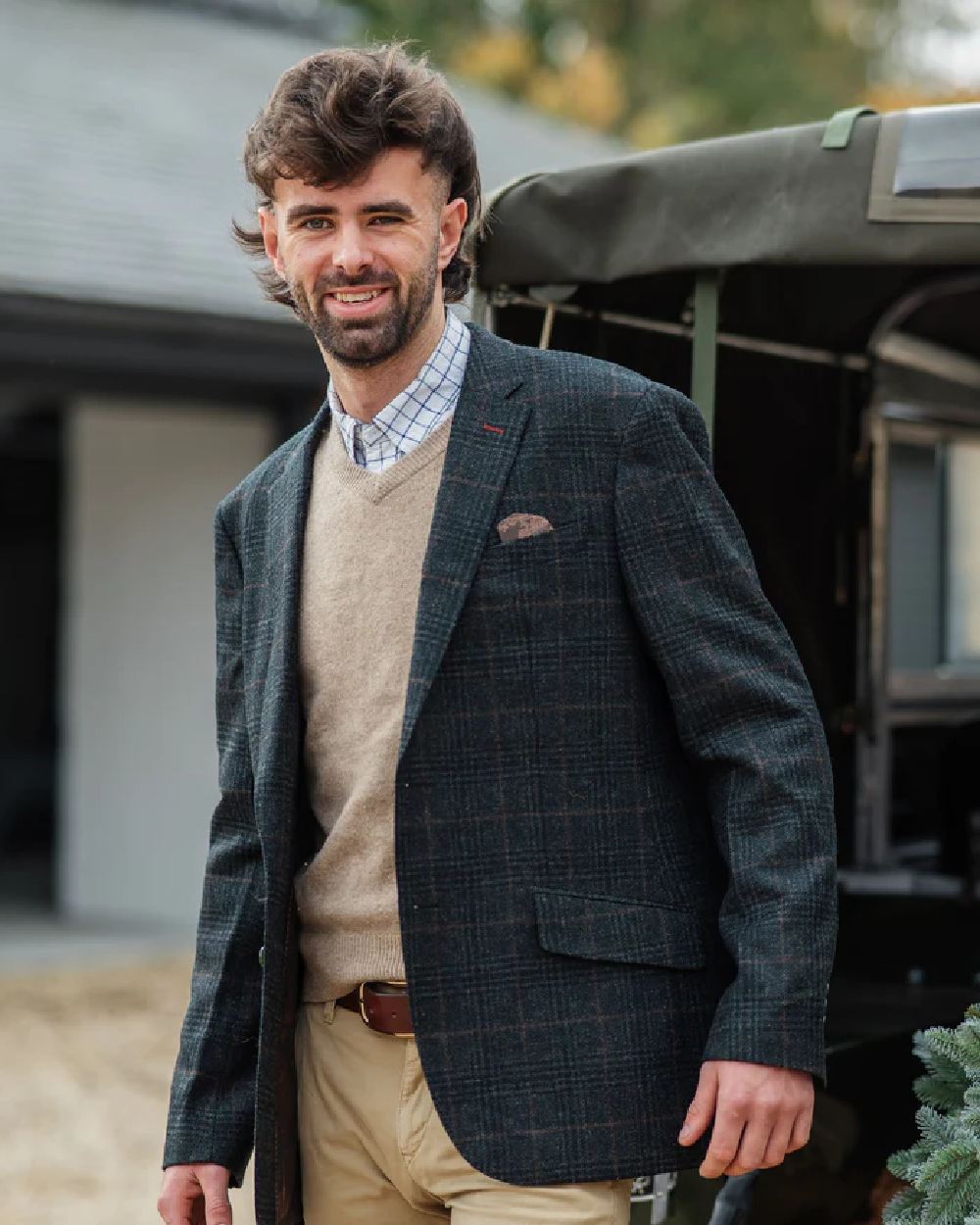 Alan Paine Surrey Men's Tweed Lined Blazer Jacket - Classic Wool Sport Coat for Business, Office & Formal Occasions