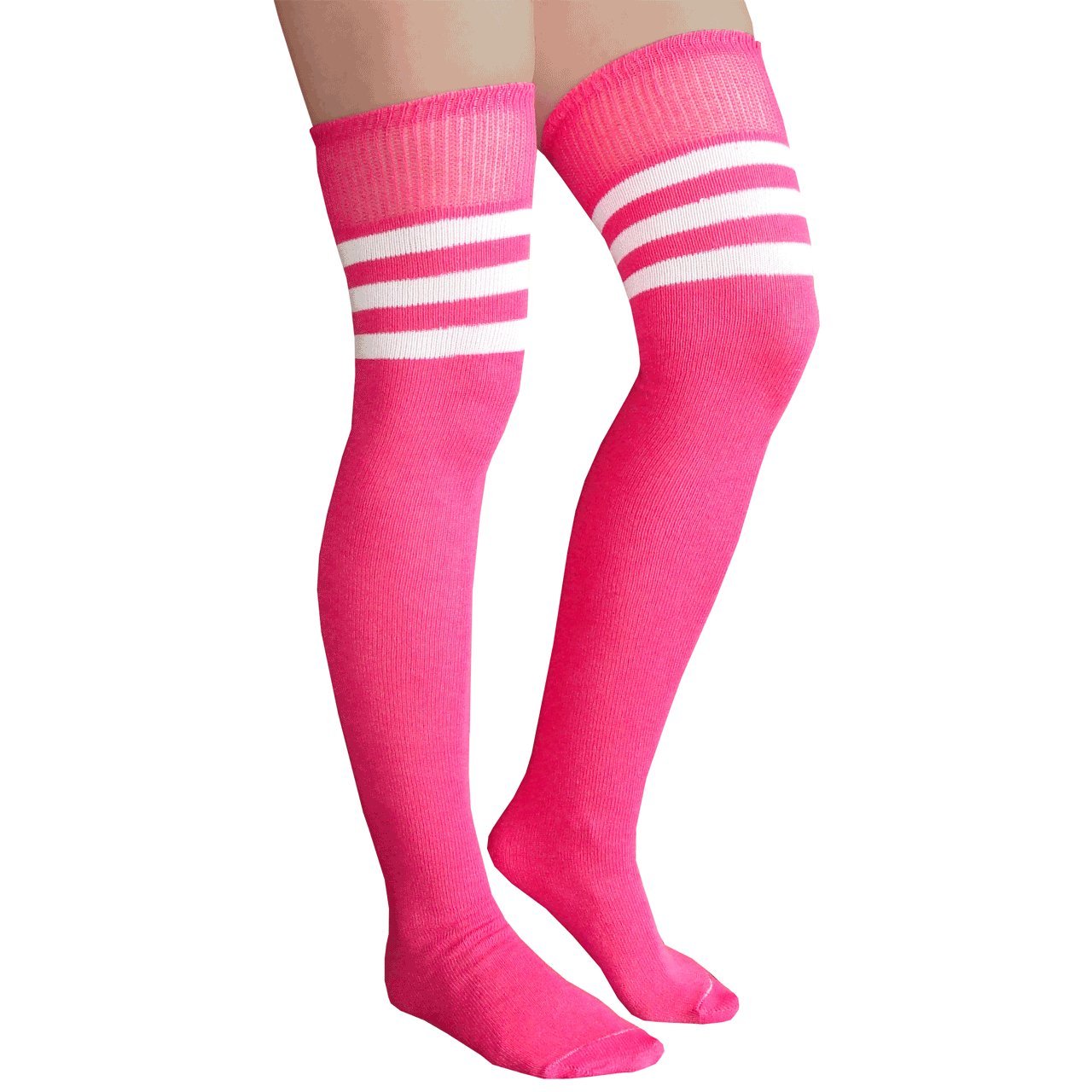 Chrissy's Socks Women's Thigh High Striped Tube Socks - Soft Cotton Knee High Stockings for Women, Fashionable Striped Leg Warmers for Winter, Perfect for Cosplay, Outfits & Cold Weather