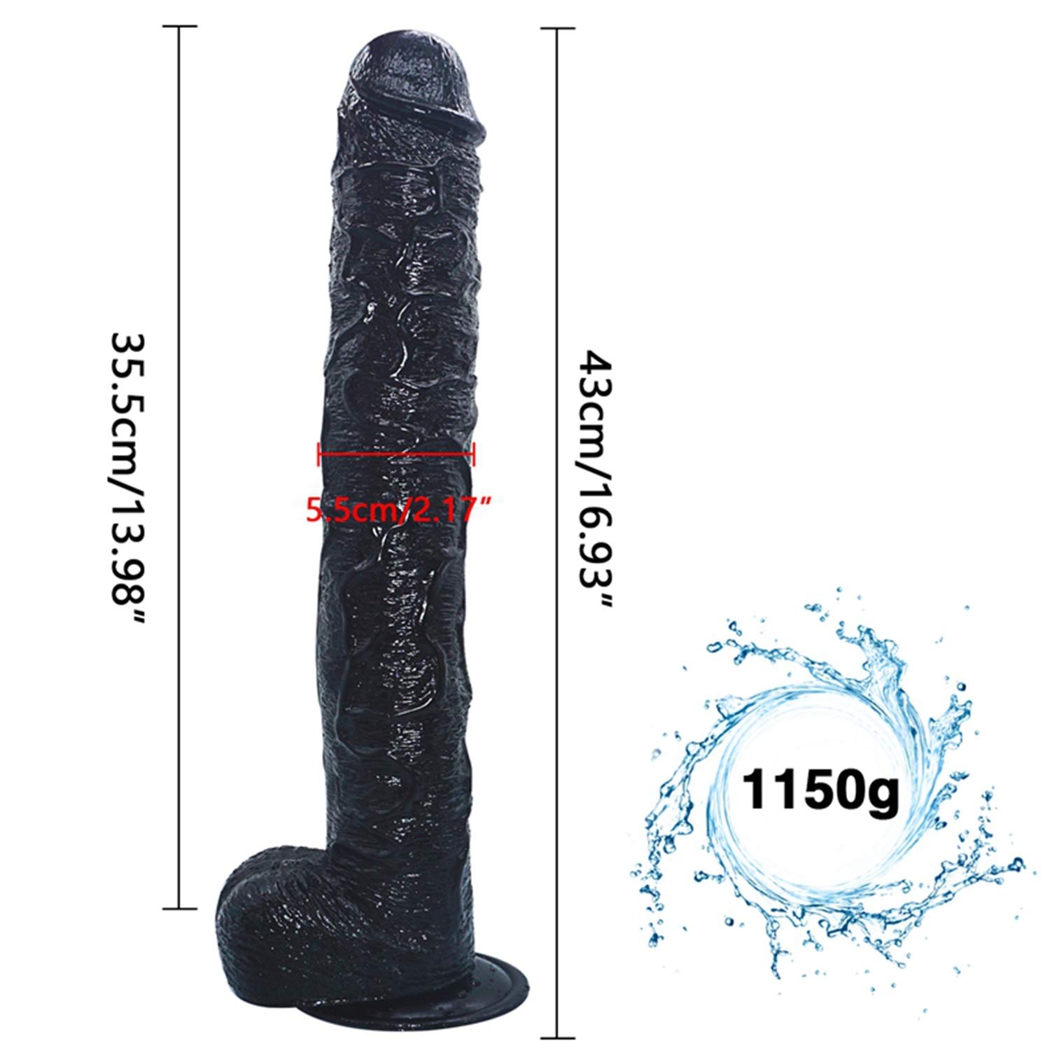 16.93 Inch Large PVC Partner Toy - Durable & Safe for Kids (Color: Black) | Perfect for Playtime, Birthday Gifts & Party Favors