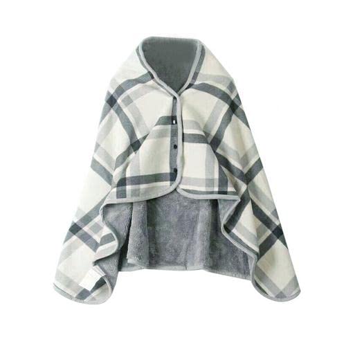 **CAMEIRGOU Women's Wearable Blanket Sweatshirt - Soft Fleece Poncho Shawl Wrap, Cozy Plaid TV Blanket Cape for Winter - Perfect for Lounging, Movie Nights & Cold Weather (Grey)**
