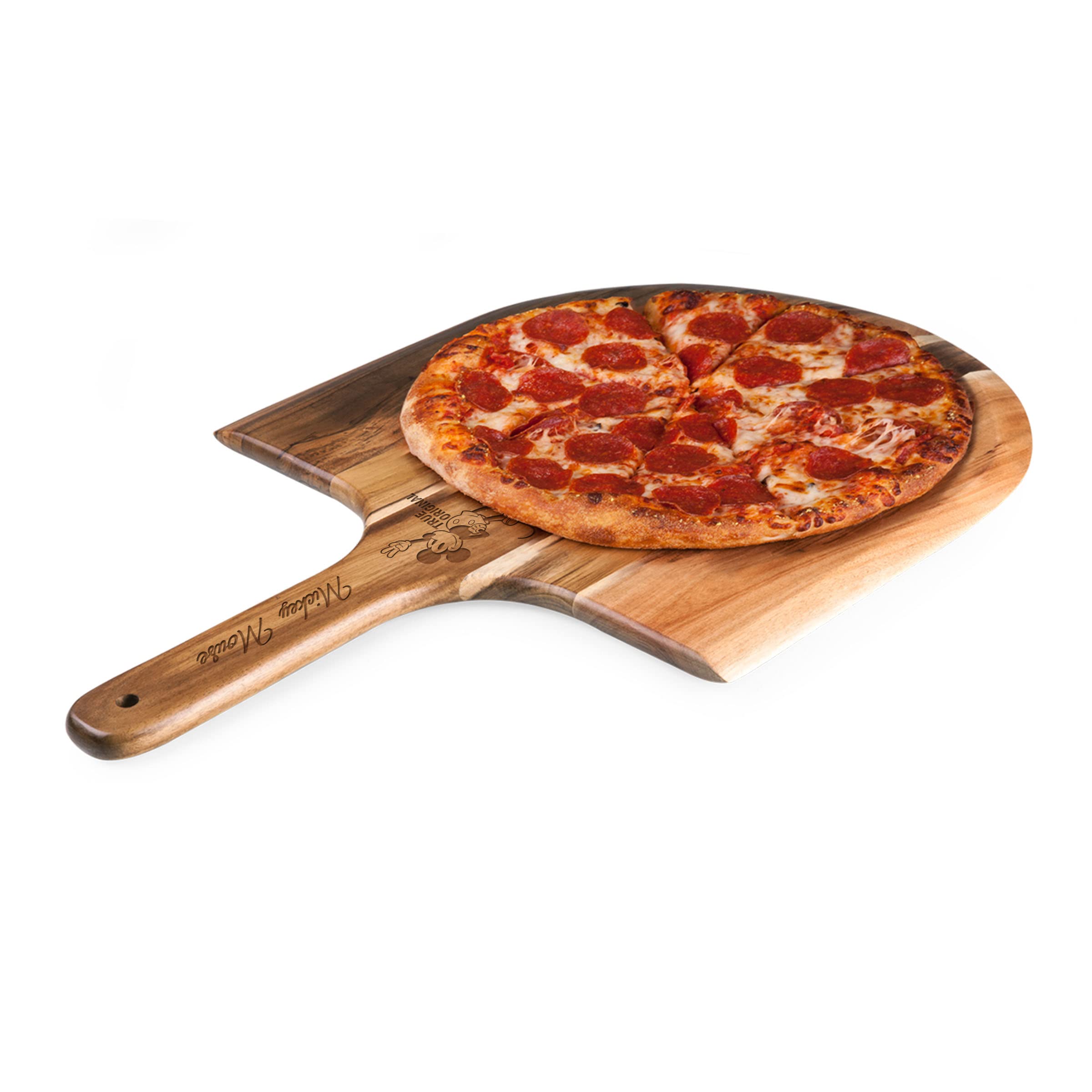 Disney Mickey Mouse Acacia Wood Pizza Peel - Premium Pizza Paddle & Bread Board for Baking, Serving - Perfect for Home Kitchen, Outdoor BBQ, and Pizza Parties (Parawood)