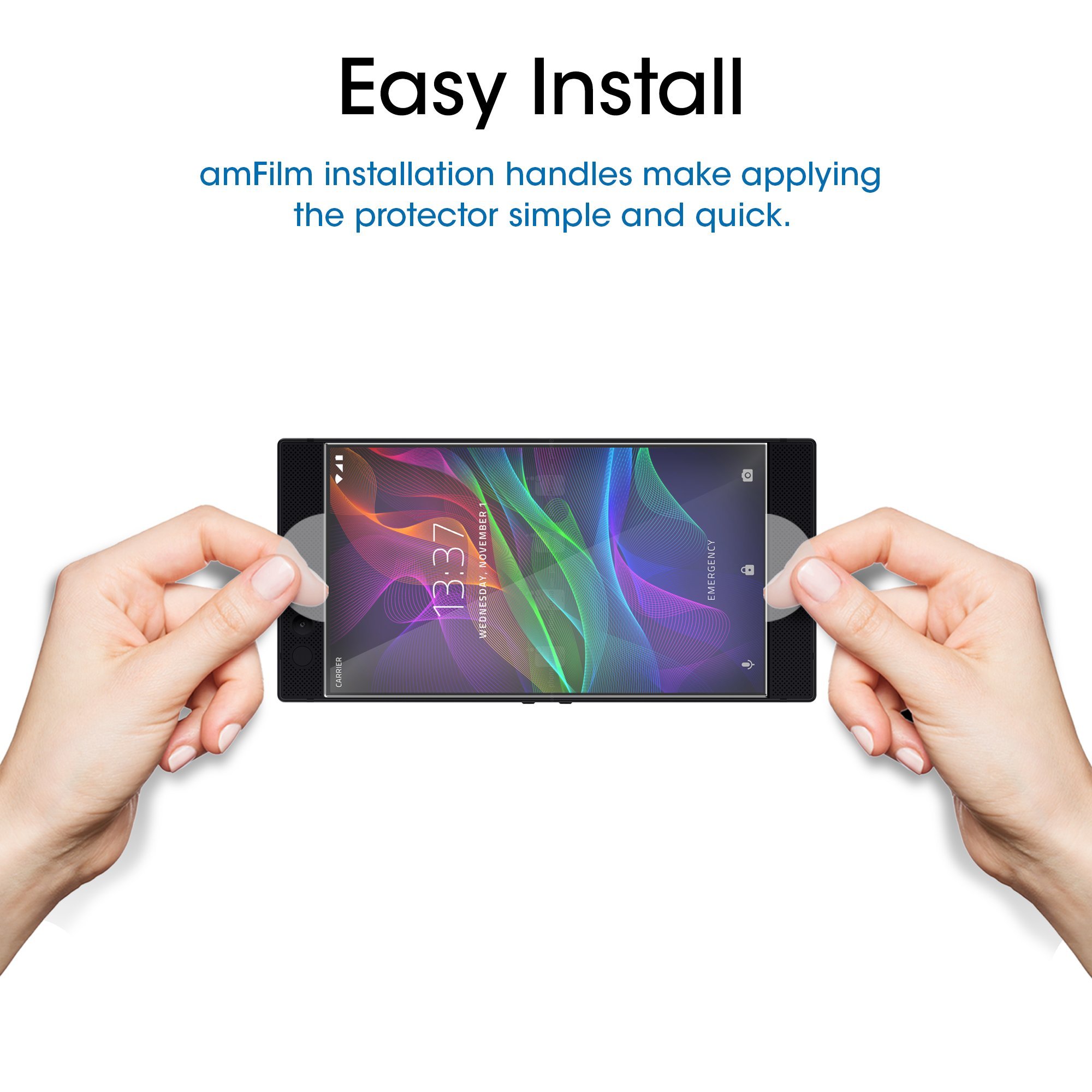 amFilm Tempered Glass Screen Protector for Razer Phone 2 & 1 (2-Pack) - Anti-Scratch Protection