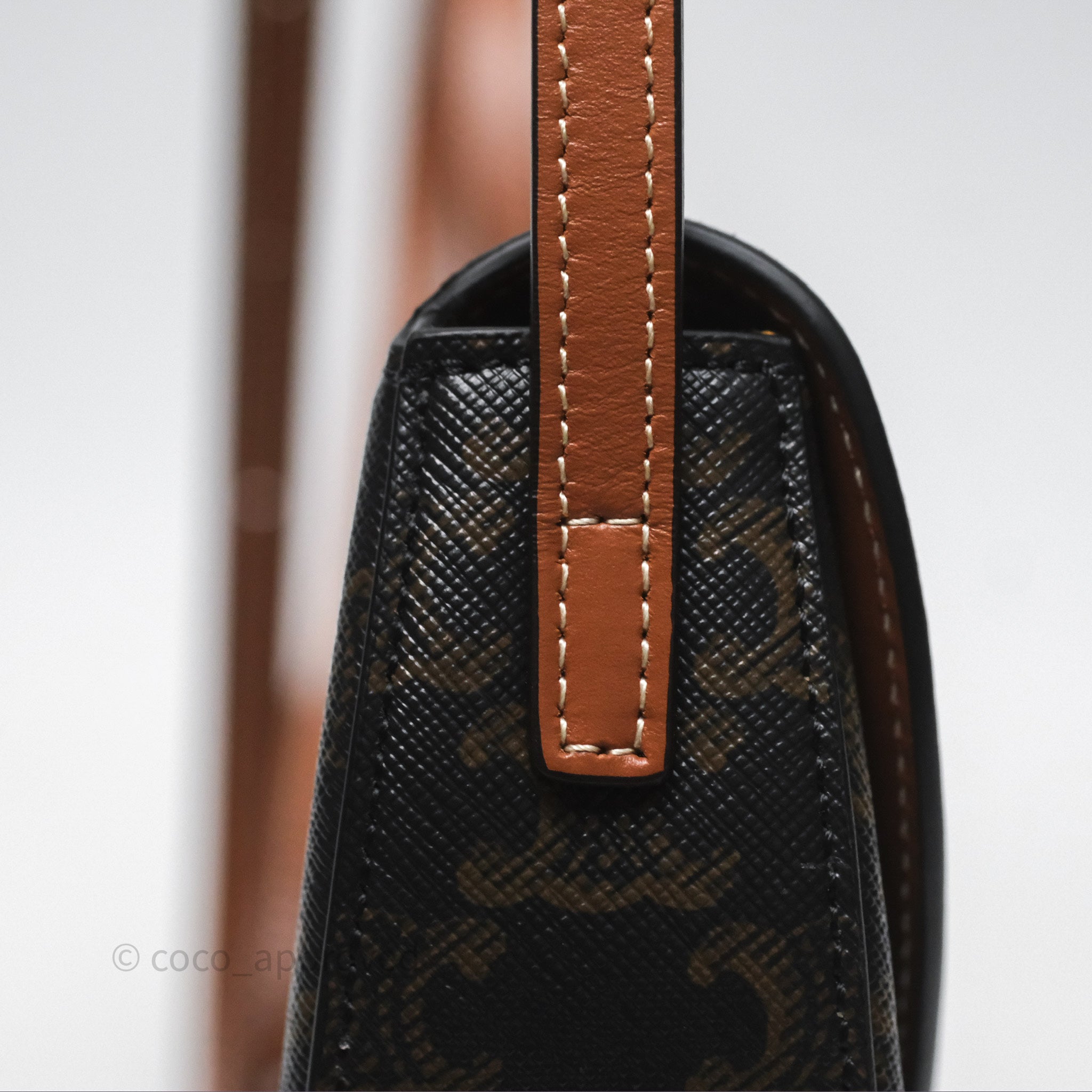 Celine Triomphe Canvas Leather Crossbody Bag in Tan - Stylish and Elegant for Work, Travel & Everyday Use