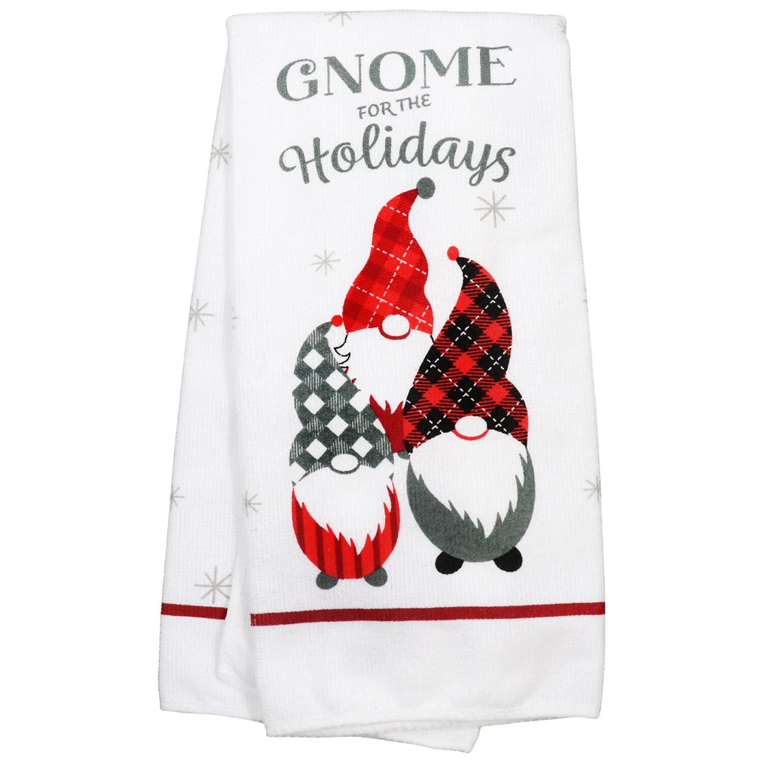 Festive Gnome Christmas Kitchen Linen Set - 1 Oven Mitt, 2 Pot Holders & 2 Dish Towels - Holiday Decor & Baking Essentials for Cozy Home Cooking & Gift Giving