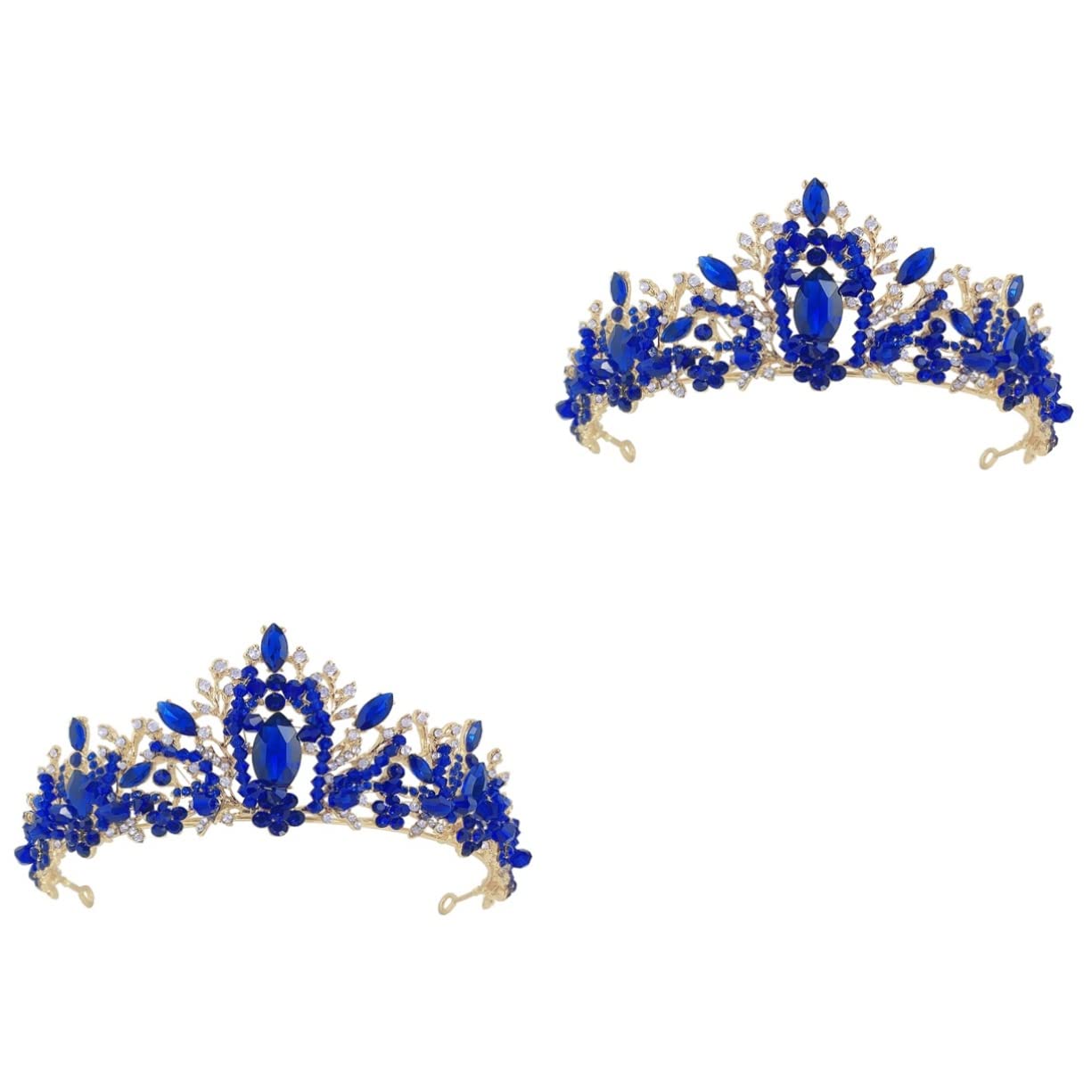 2 Pcs Crystal Crown Wedding Hair Accessories for Bride - Elegant Bridal Tiara & Headdress Jewelry for Women | Perfect for Weddings, Prom, Pageants & Special Occasions