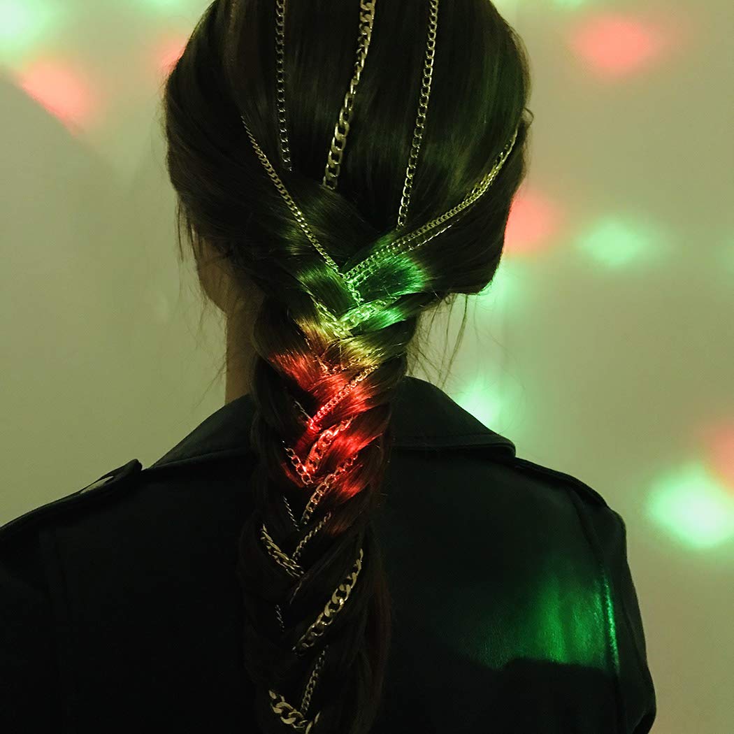 Punk Tassel Hair Clips with Multistrand Chain - Stylish Ponytail Hair Accessories for Women & Girls | Perfect for Nightclub, Festival & Party Outfits (Gold)