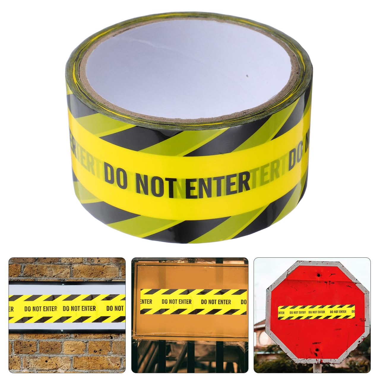 2 Inch x 820 Feet Caution Do Not Enter Tape Roll - Yellow Safety Warning Barricade Tape for Construction Sites, Crime Scenes & Hazardous Areas | Heavy-Duty Danger Barrier Tape for Workplace Safety and Restricted Zone Marking