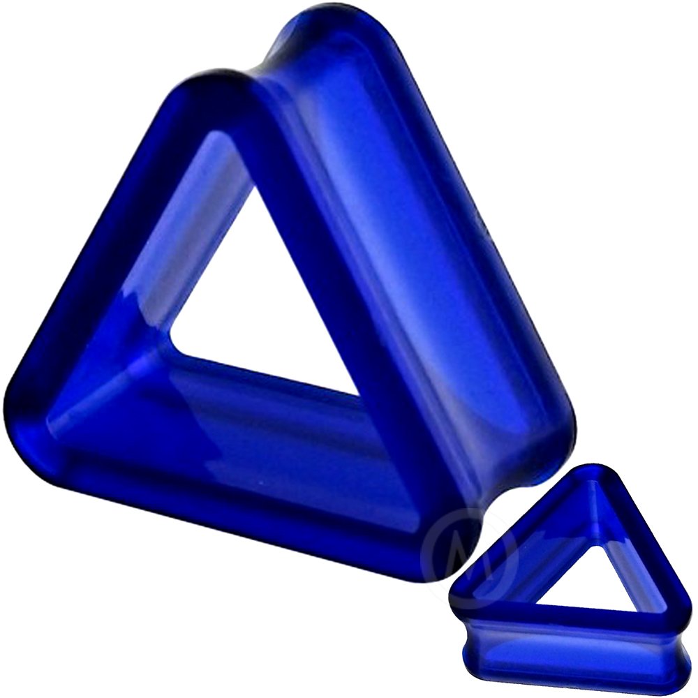 3mm to 20mm Acrylic UV Triangle Ear Plugs Flesh Tunnels - Purple, Pink, Red, Blue, Yellow | Stretching Gauges for Ear Piercing, Body Jewelry for Men & Women | Perfect for Parties, Concerts & Alternative Fashion