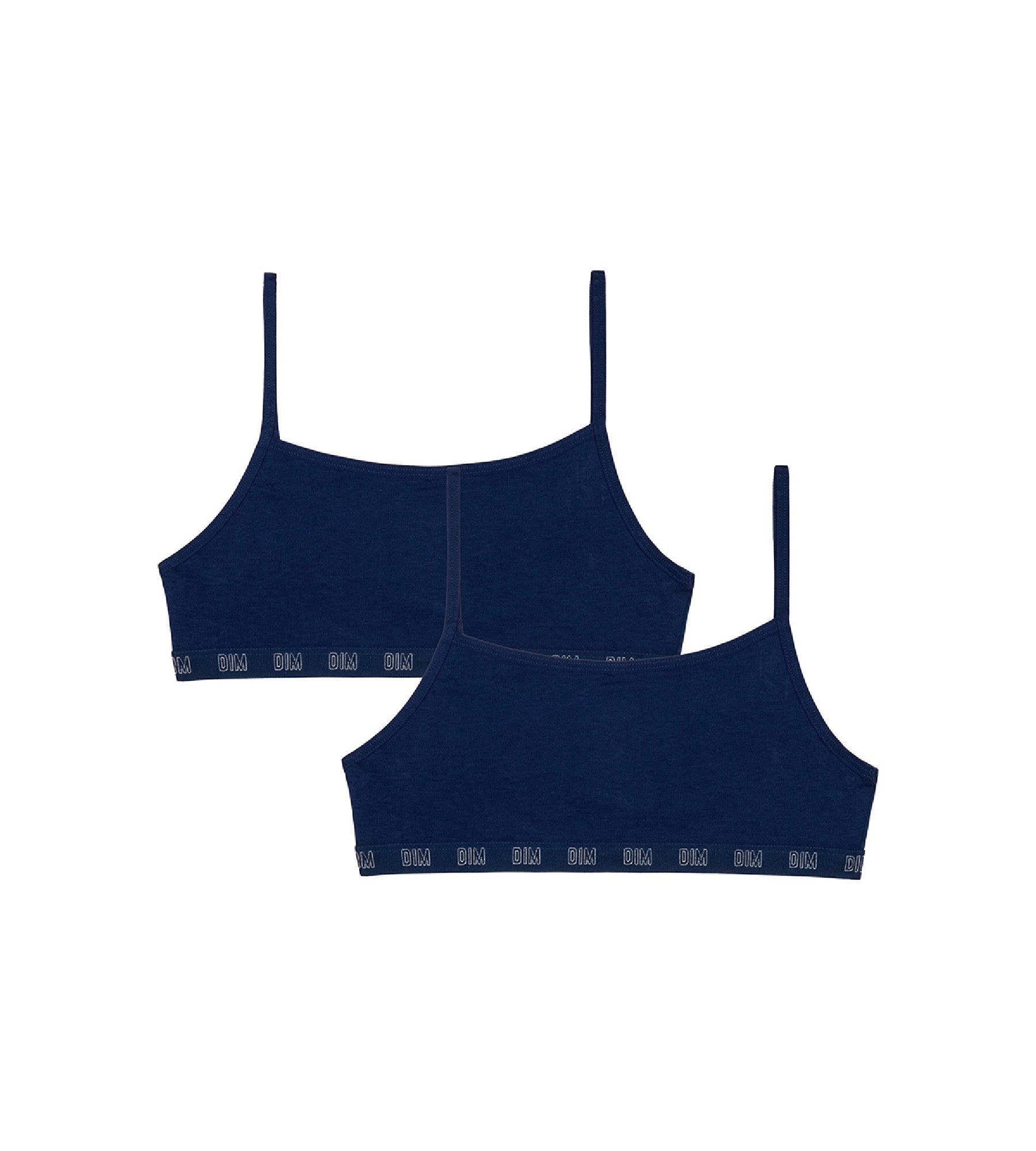 Organic Cotton Girls' 2-Pack Sports Bras - Navy Blue | Soft & Breathable for Active Kids | Perfect for School, Play & Sports