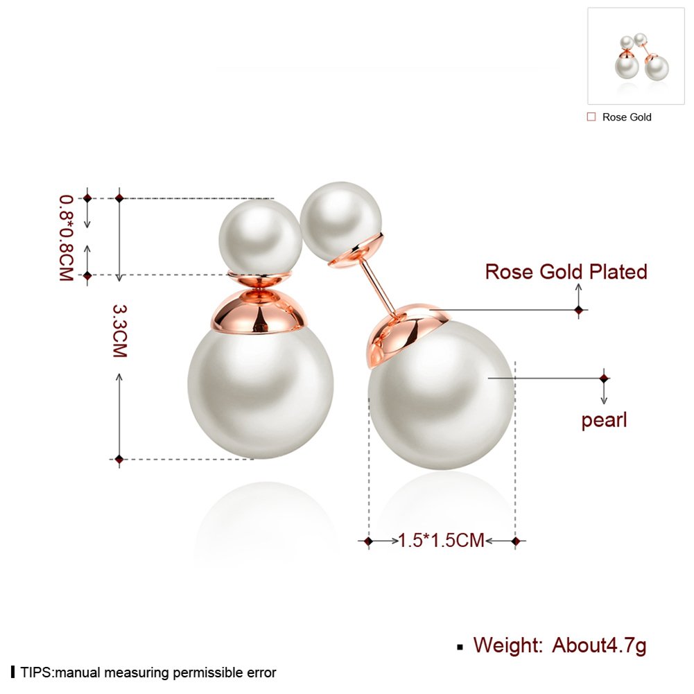 Elegant Double Sided Pearl Stud Earrings for Women - Perfect for Parties & Work