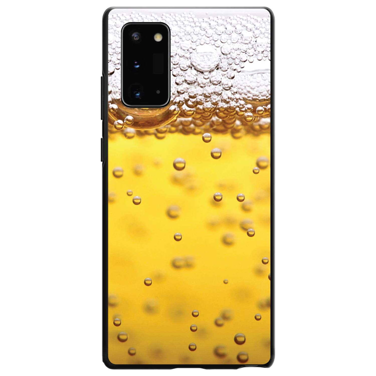 Premium Ultra Slim Hard Plastic Case for Samsung Galaxy Note 20 Ultra (6.9 Inch) - Custom Black Protective Cover with Beer Glass Foam Bubbles Design - Perfect for Daily Use, Travel & Office Protection