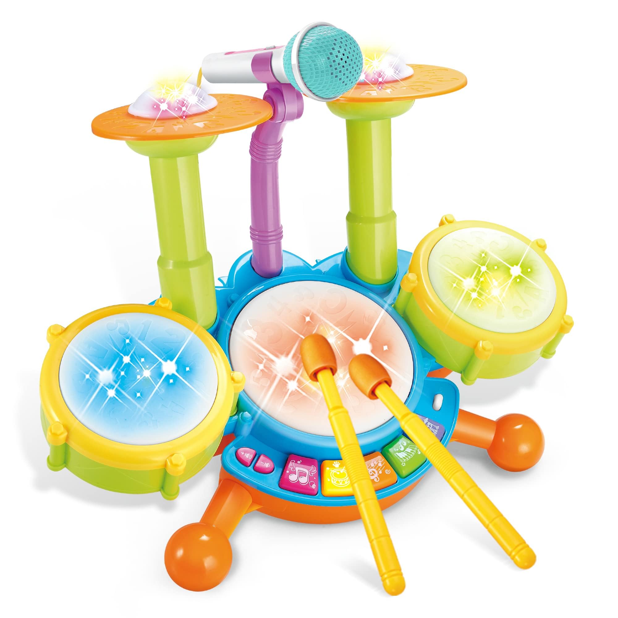 Best Toddler Drum Set with Microphone for Kids Ages 1-5 Years - Musical Toy for Boys & Girls (1-3 Years) - Perfect Birthday & Christmas Gift for Babies 6-18 Months - Fun Early Learning & Pretend Play Instrument