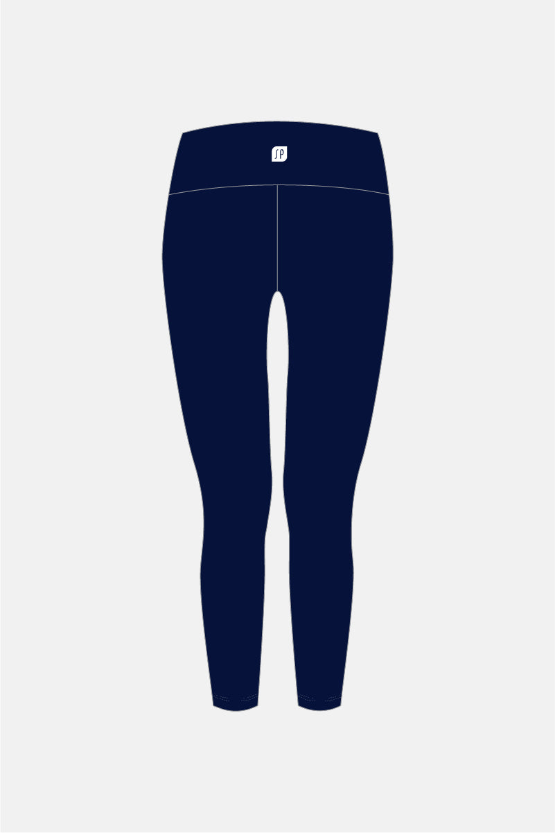 High-Waisted Navy Blue Full-Length Yoga Tights for Women - Stretchy & Comfortable Workout Leggings for Running, Gym, and Lounge Wear