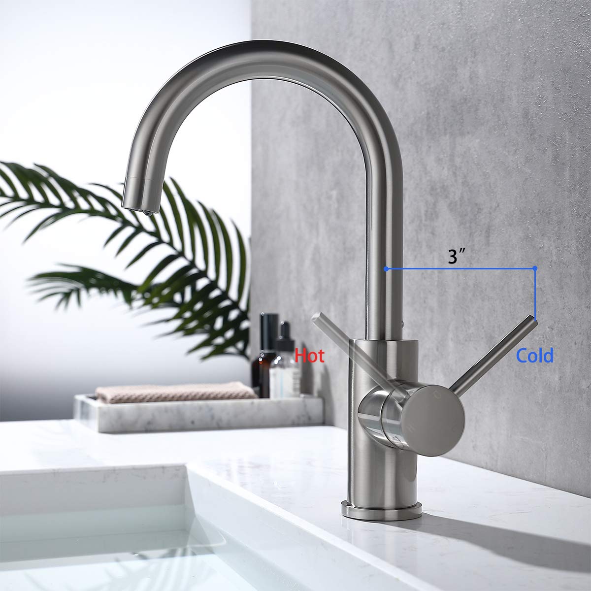 Brushed Nickel Bar Faucet - Single Hole, Stainless Steel for Kitchen Sink | Modern Design for Home Bars