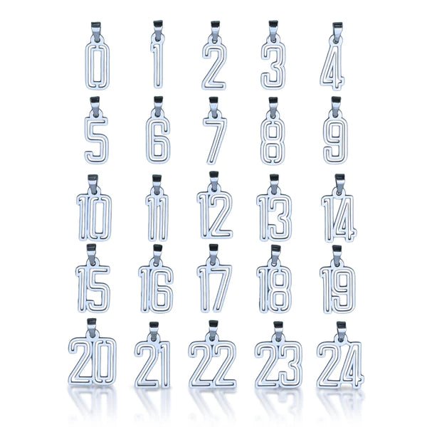 Varsity Number Pendant Necklace - Stainless Steel Personalized Jewelry for Sports Teams, Graduation Gifts & School Spirit Accessories