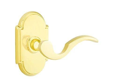 Emtek Passage Set Style 8 Rosette Cortina Lever - Left Hand Flat Black Door Handle for Modern Homes (Ideal for Bedrooms, Bathrooms & Interior Doors)