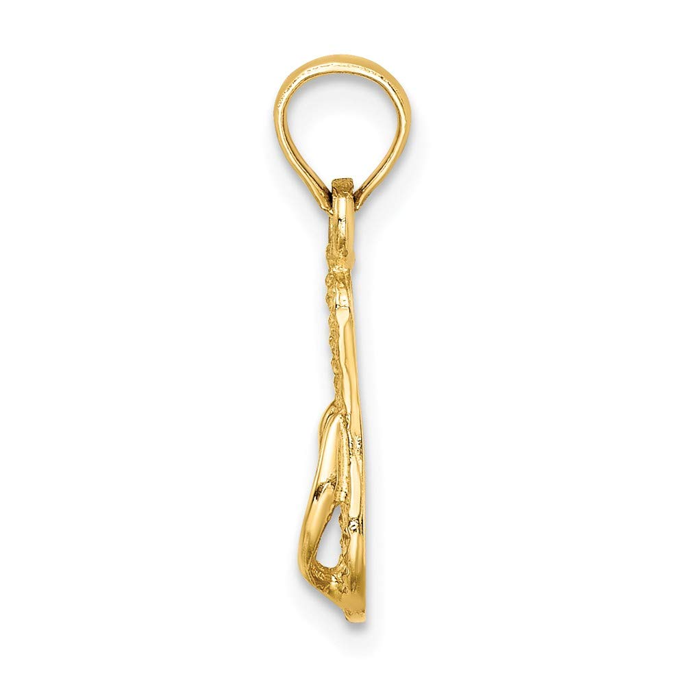 Jewels By Lux 14K Yellow Gold Myrtle Beach Flip-Flop Pendant Charm - Perfect for Beach Vacations, Summer Jewelry & Coastal Fashion Accessories
