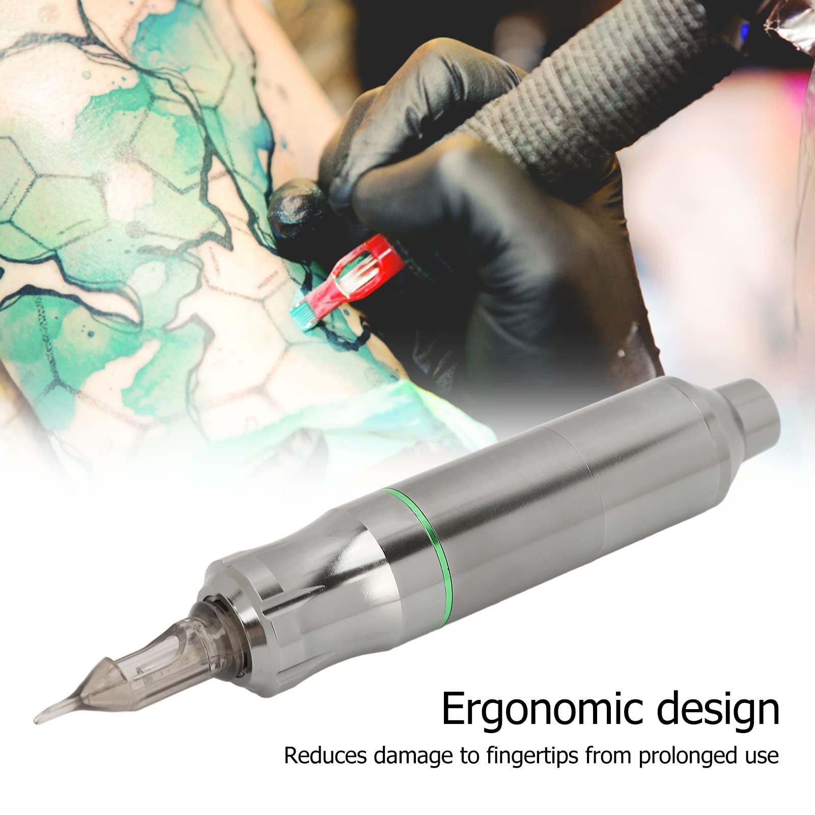 EXCLUZO Professional Tattoo Pen - Aluminum Alloy Cartridge Tattoo Machine with Adjustable Needle for Tattoo Artists & Salon Use | Perfect for Line Work, Shading & Detailed Tattooing