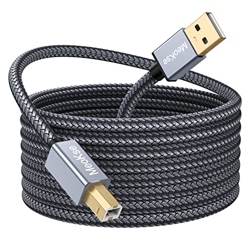 Meokse 2FT USB 2.0 Printer Cable - High Speed A Male to B Male Scanner Cord for HP, Canon, Dell, Epson, Lexmark, Xerox, Samsung Printers - Perfect for Home Office & Small Business Printing Needs