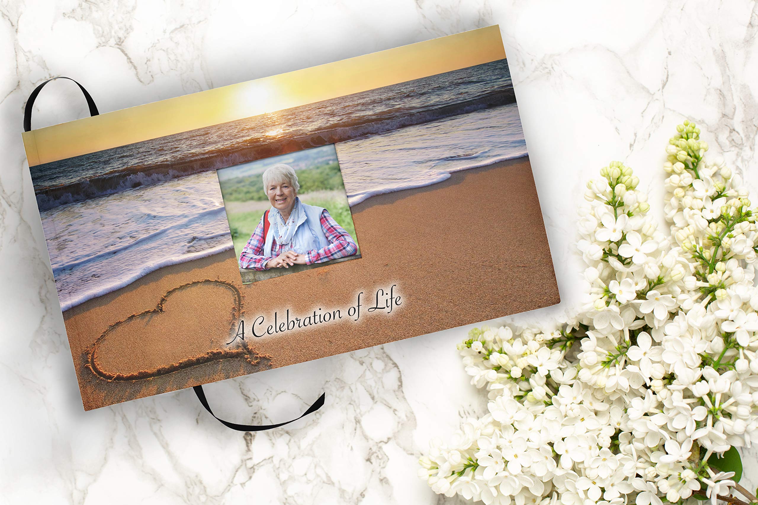 Endless Summer Photo Funeral Guest Book - Memorial Service Sign In Book for Celebration of Life | Perfect for Funeral Services, Memorial Gatherings & Remembrance Events