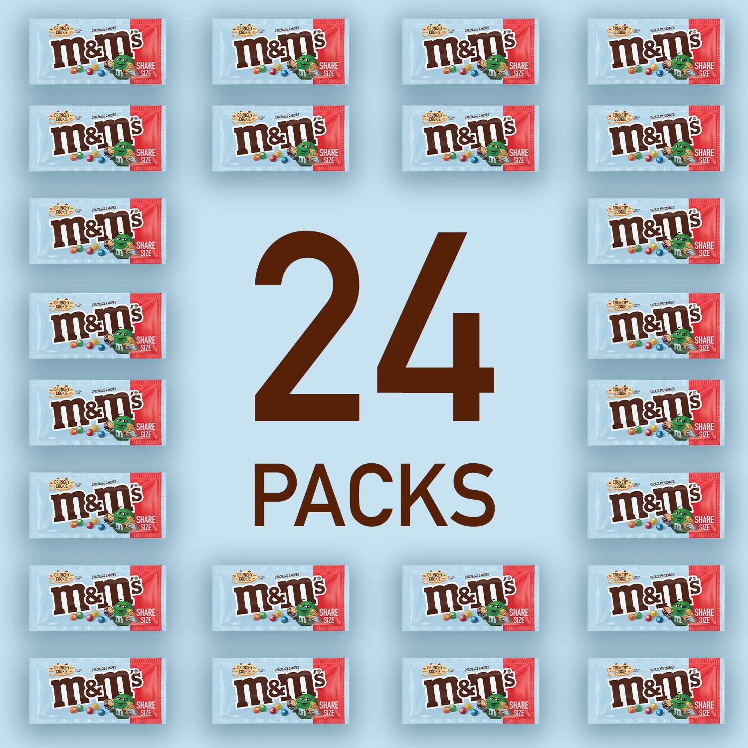 M&M'S Crunchy Cookie Milk Chocolate Candy - Bulk 67.92 oz (24 Packs) | Perfect for Parties, Office Snacks & Halloween Treats