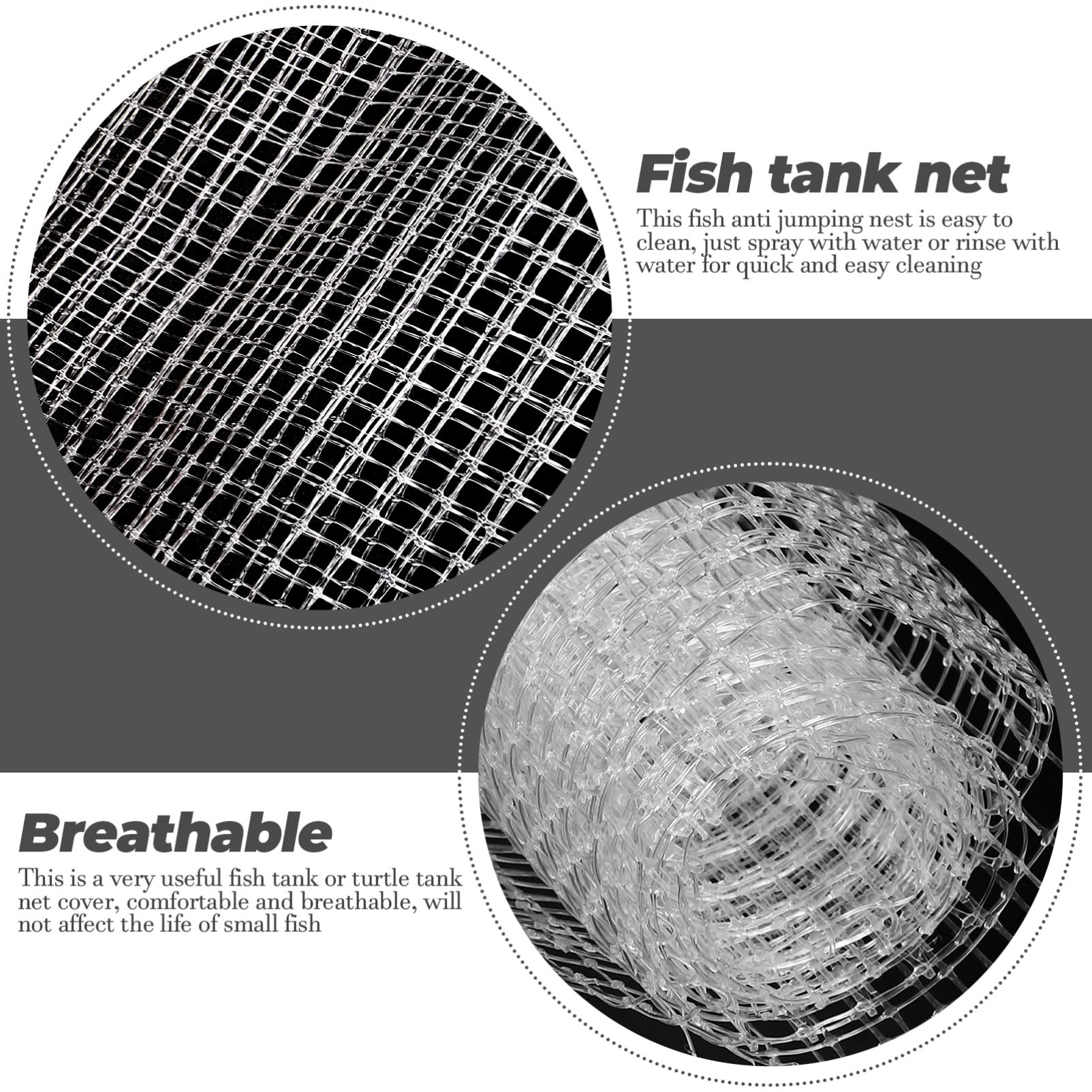 Balacoo 1 Set Mesh Net Clear Cover for Aquarium Tank - Escape-Proof Fish Tank Cover, DIY Terrarium Netting, Anti-Jumping Fish Protection - Perfect for Freshwater & Saltwater Tanks, Reptile Enclosures, and Aquatic Pet Safety