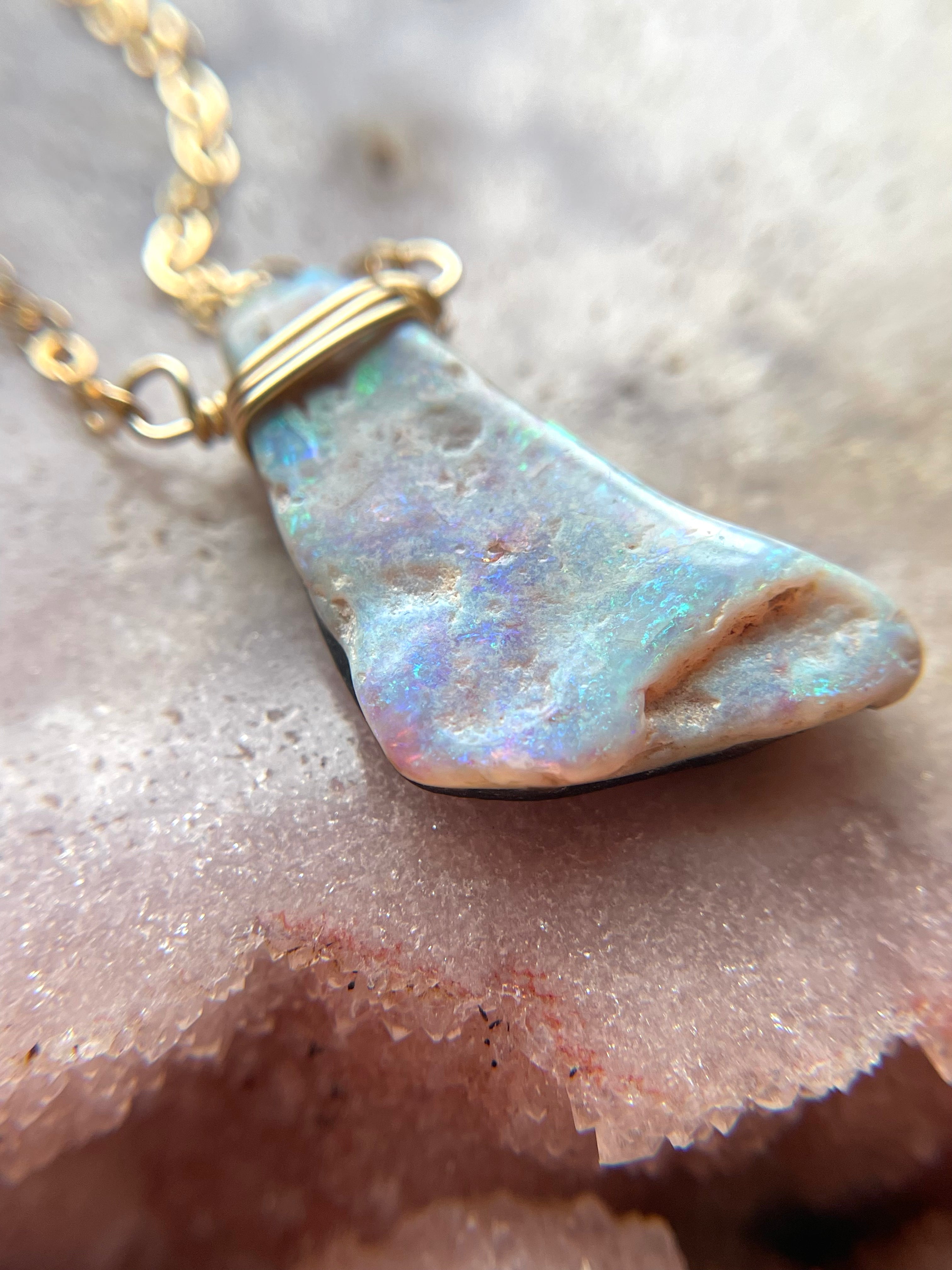 Australian Opal Doublet Pendant Necklace - 14K Gold Filled Women's Jewelry for Gift, Wedding & Special Occasions