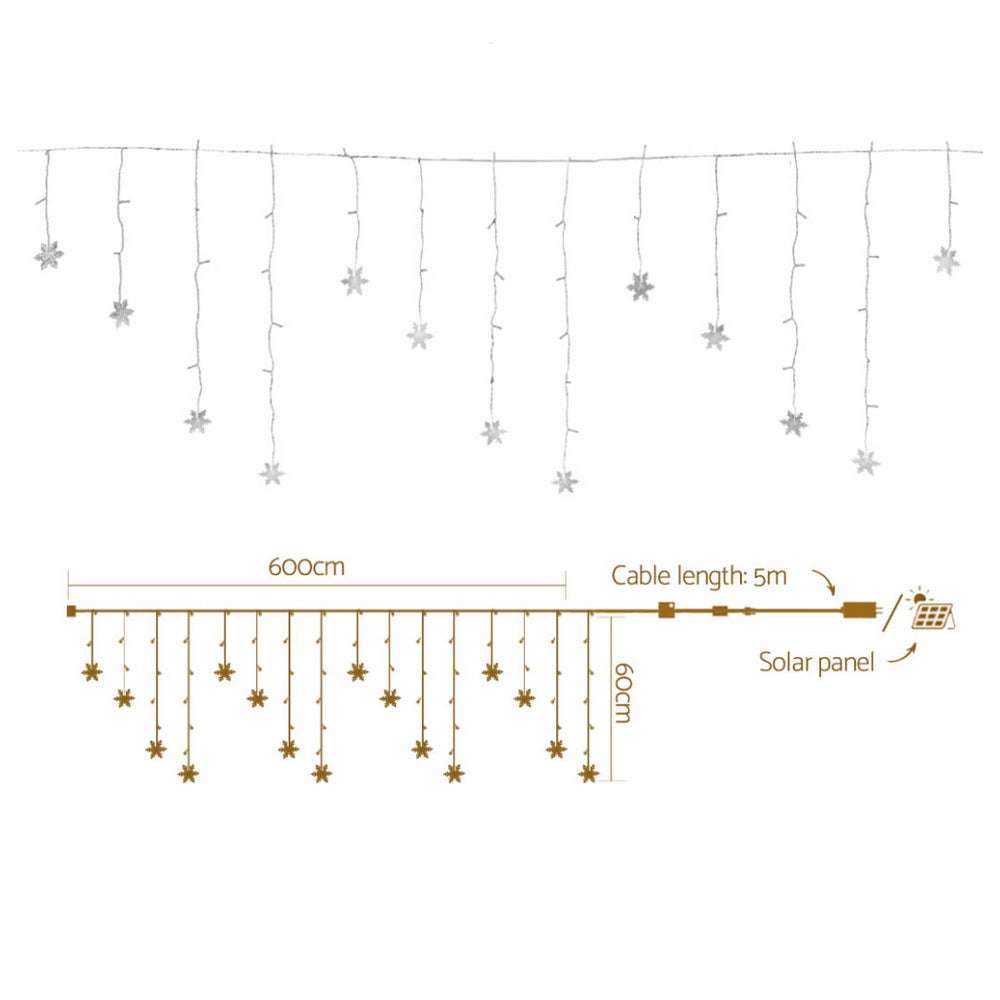 160 LED 6M Solar Christmas Icicle Lights - Outdoor Waterproof Holiday Decor for Roof, Garden, and Patio (Perfect for Winter Celebrations & New Year Decorations)