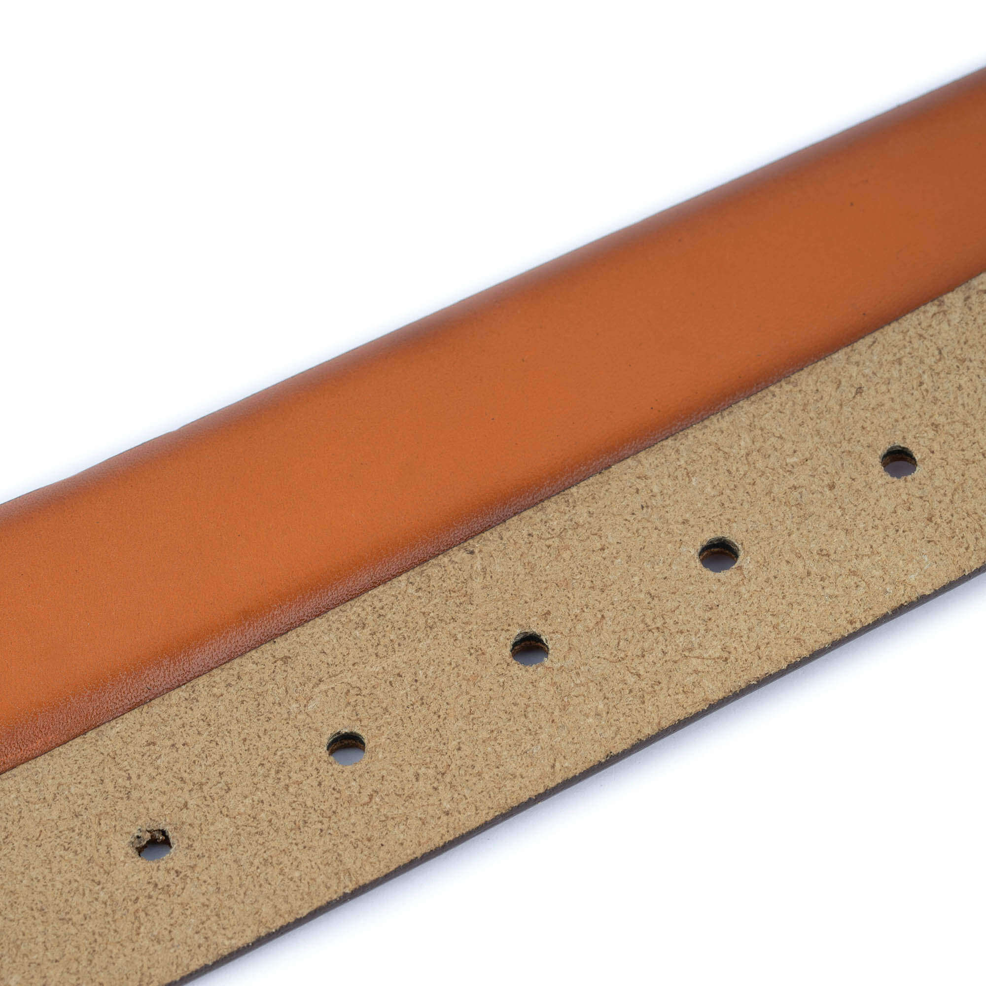 Premium Men's Light Brown Leather Belt Strap with Premade Holes - Dunhill Buckle Replacement - Classic Dress Belt for Business & Casual Wear