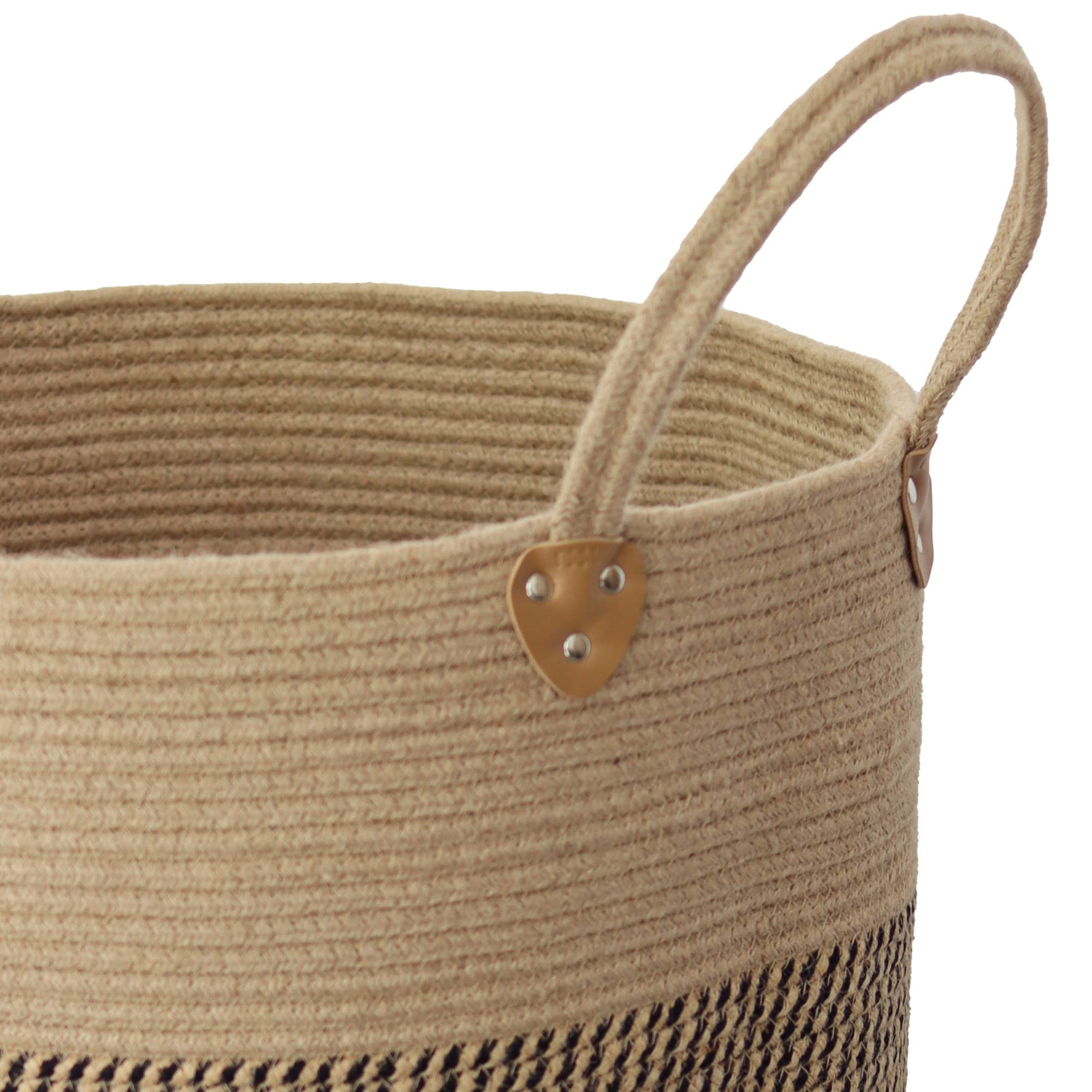 Large Jute Laundry Hamper with Handles - 18