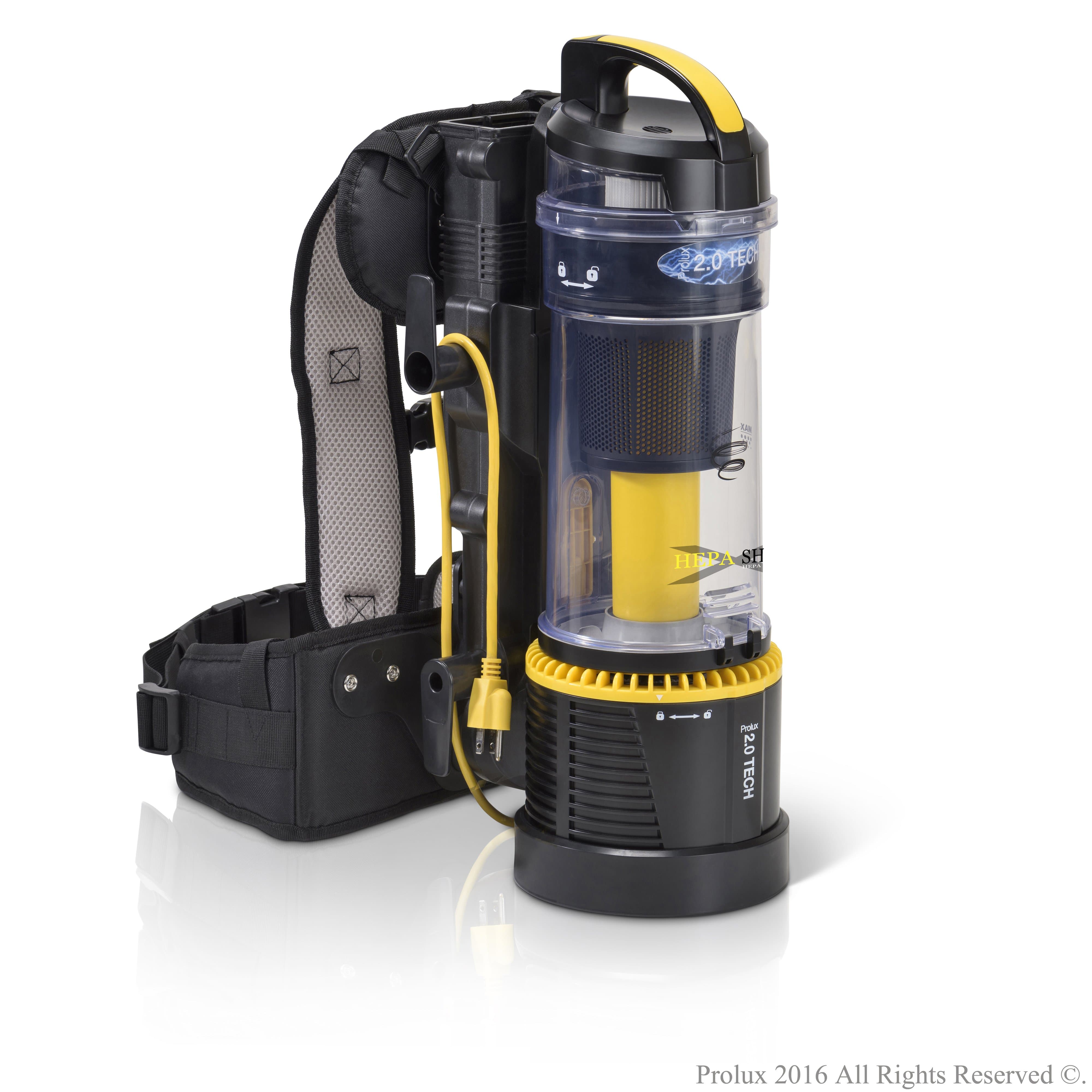 Prolux 2.0 Commercial Bagless Upright Backpack Vacuum Cleaner with Power Nozzle Kit - Heavy Duty Cleaning for Hotels, Offices & Commercial Spaces
