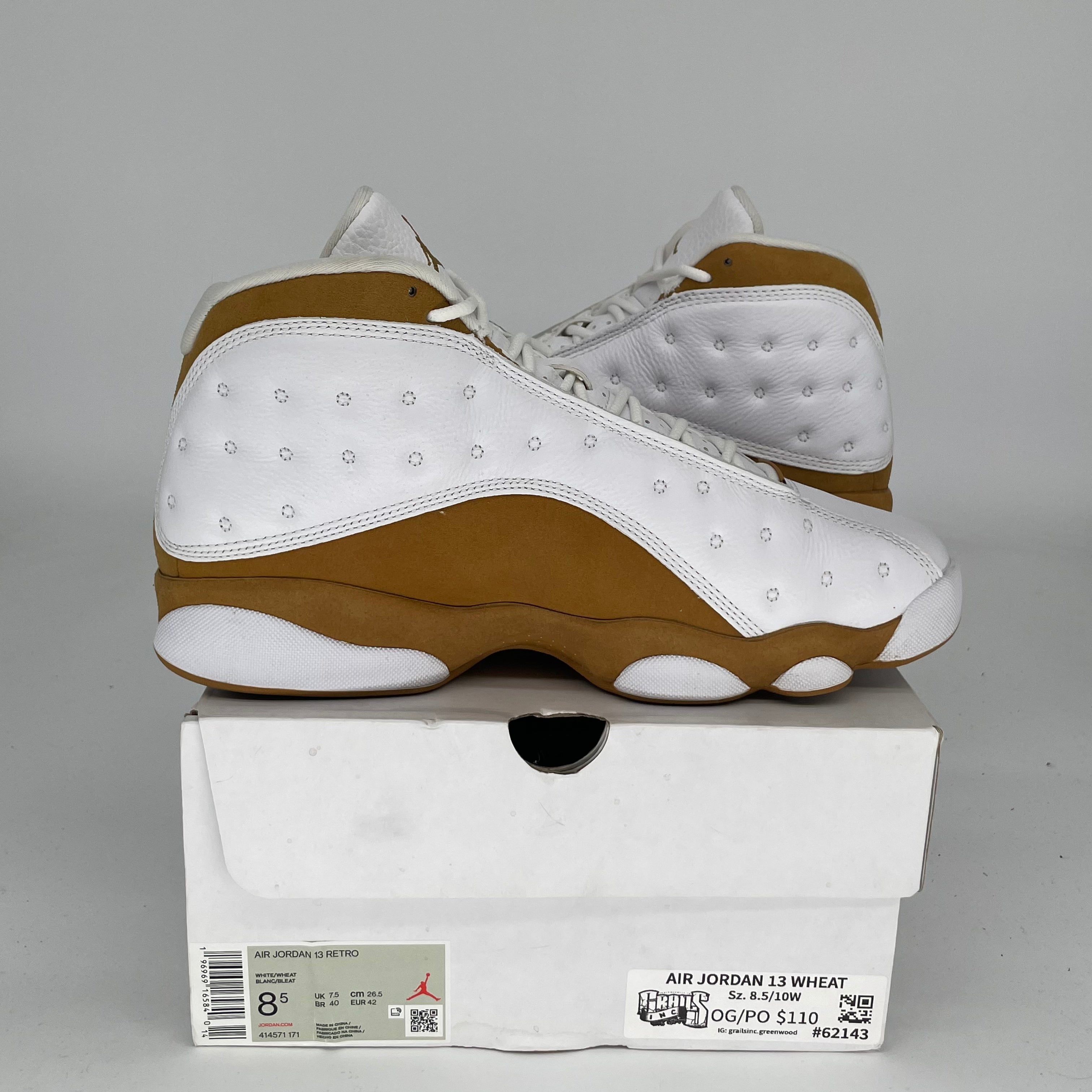 AIR JORDAN 13 Retro Wheat Sneakers - Men's Size 8.5 (414571-171) - Basketball Shoes for Casual Wear & Street Style