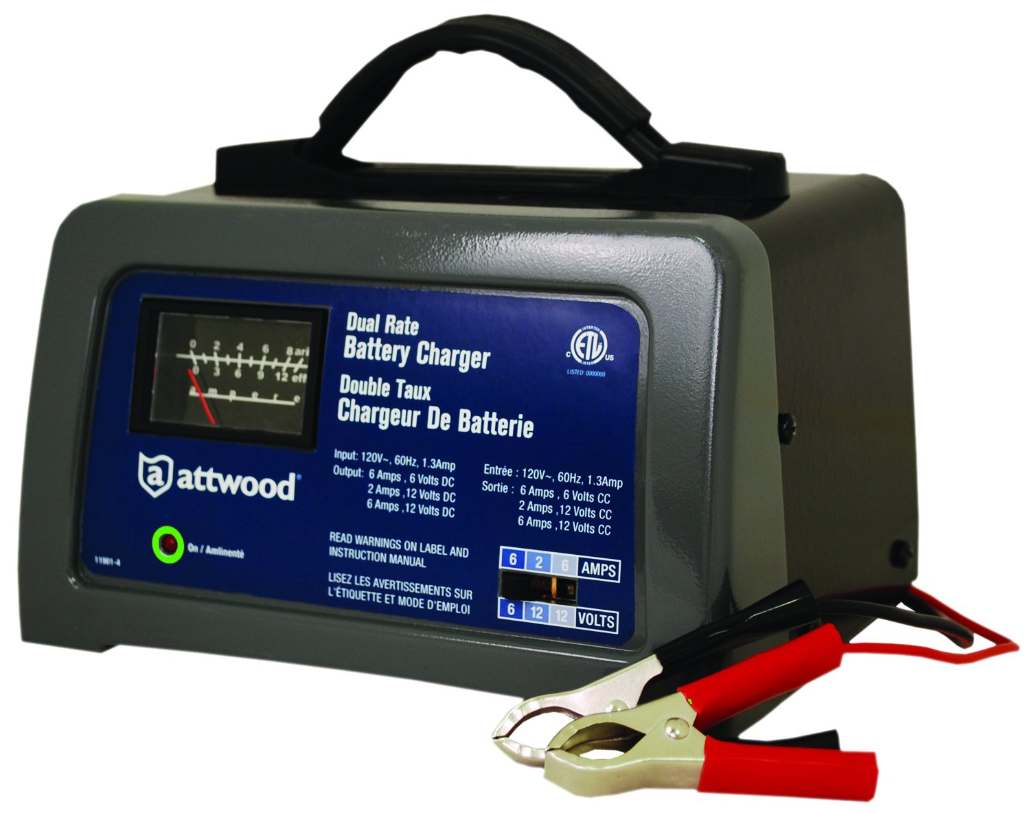 Attwood 11901-4 Marine Battery Charger - 12V/24V Automatic Smart Charger for Boats, RVs & Camping - Waterproof & Shockproof Design for Outdoor Adventures