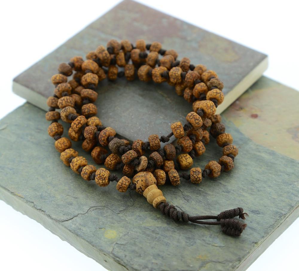 Hand Knotted 108 Rudraksha Bead Mala Prayer Necklace - Meditation, Yoga & Spiritual Healing Accessory