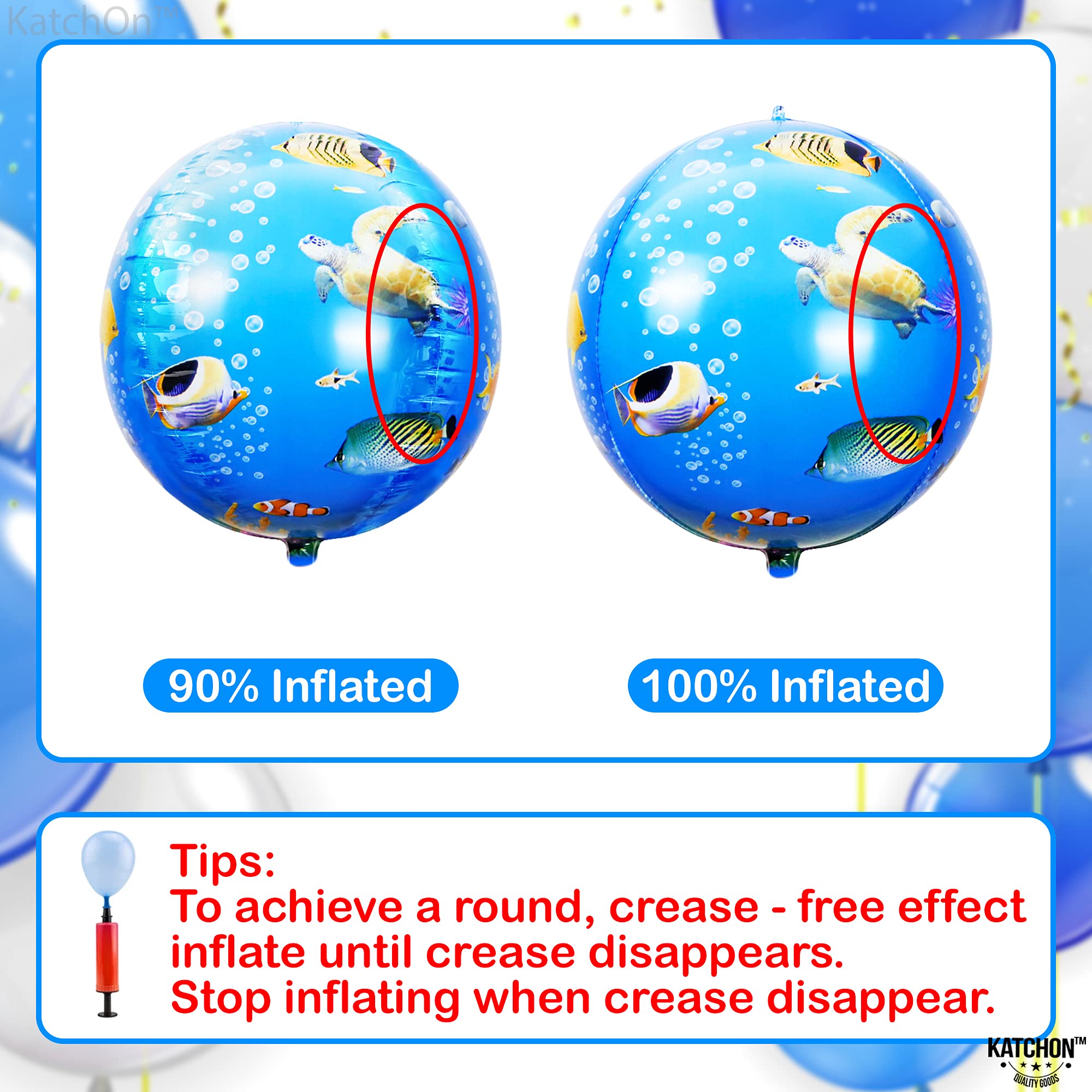 KatchOn 22 Inch Sea Turtle Balloons - Pack of 6 | 4D Underwater Ocean Theme Party Decorations | Perfect for Birthday Parties, Baby Showers & Beach Themed Events