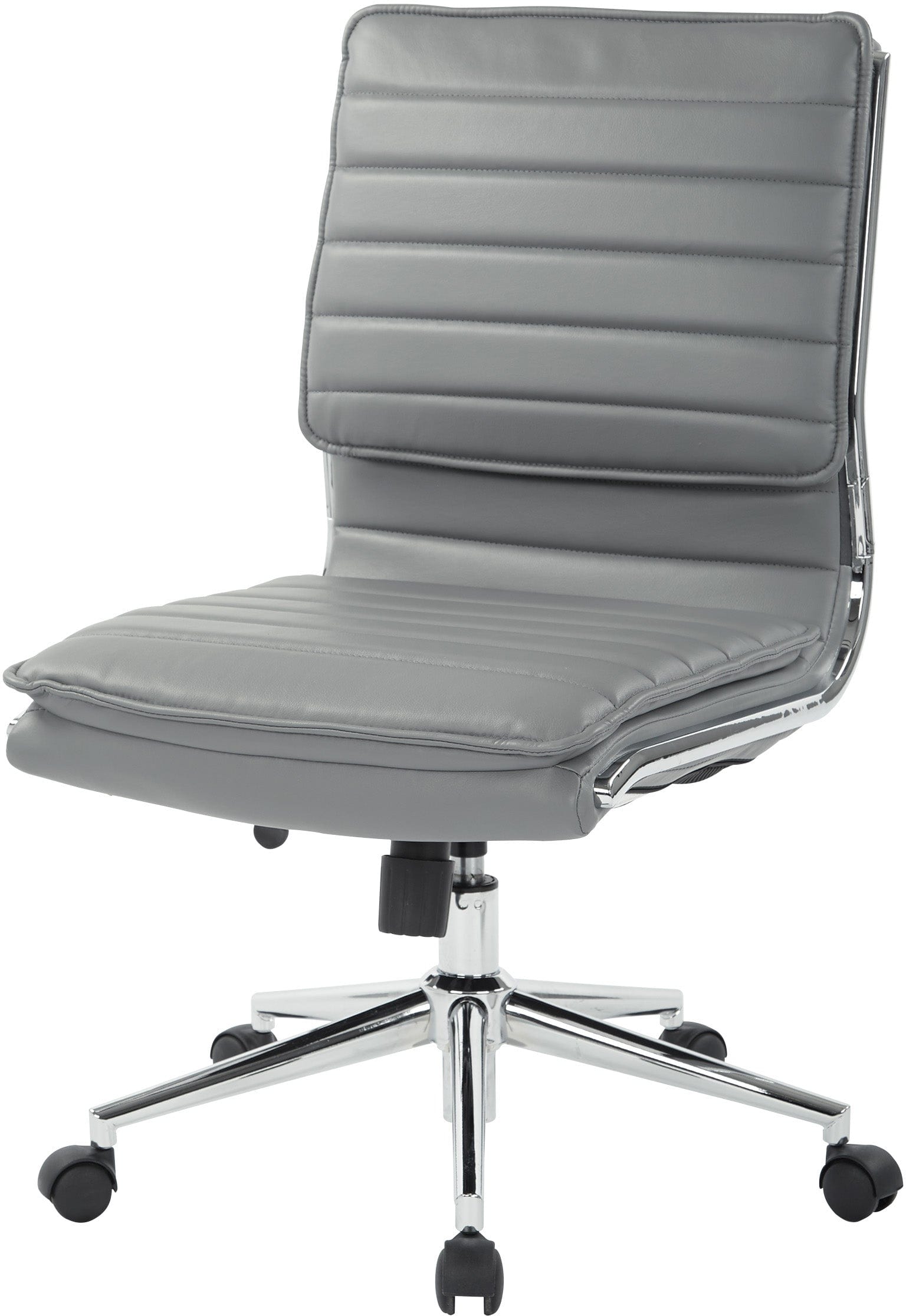 Office Star Armless Mid Back Manager's Faux Leather Chair [SPX23592C] - Ergonomic Office Chair for Home & Business, Comfortable Desk Chair for Long Hours Work, Perfect for Office, Study Room, or Conference Room