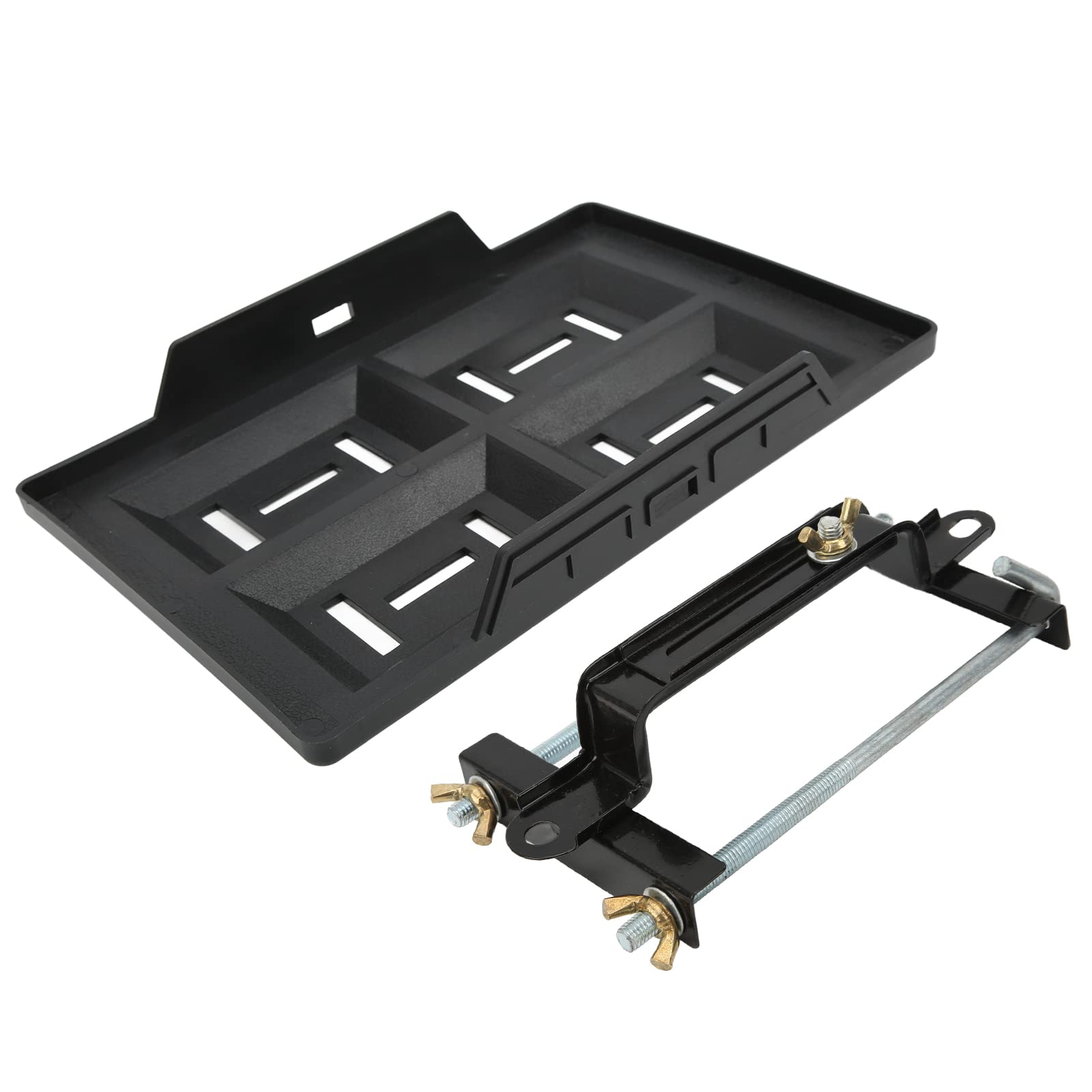 High Strength Black Battery Hold Down Tray Bracket Kit - Fits 27/30/31 Series Batteries - Secure & Durable Car Battery Stabilizer for Trucks, RVs & Marine Vehicles