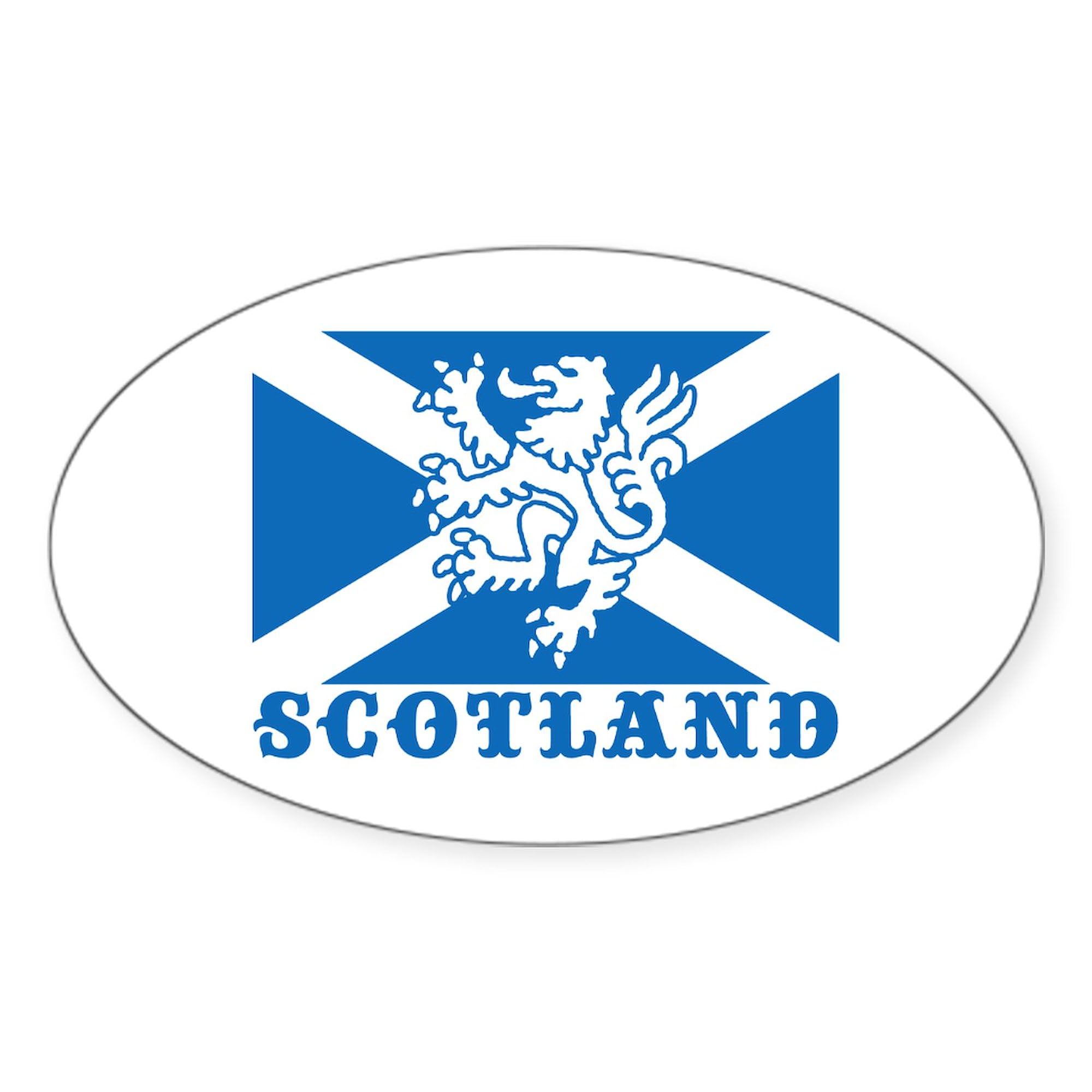 Scotland Flag with Lion Oval Sticker - Durable Vinyl Decal for Cars, Laptops & Windows | Patriotic Scottish Pride Bumper Sticker for Vehicles, Laptops, Coolers & Home Decor