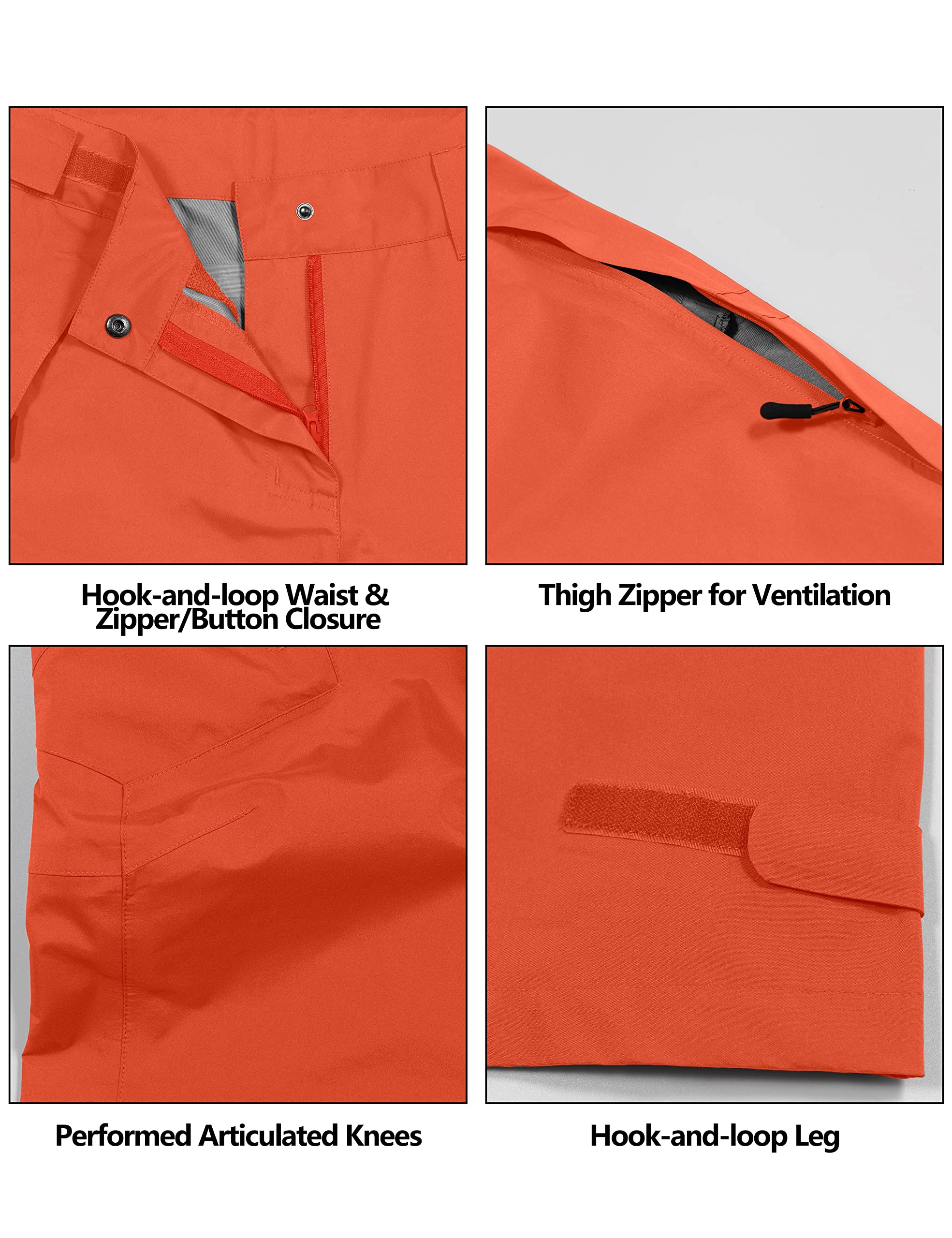 Little Donkey Andy Women's Lightweight Waterproof Rain Pants - Breathable Hiking & Outdoor Fishing Pants for All-Weather Protection (Ideal for Camping, Trekking & Wet Conditions)