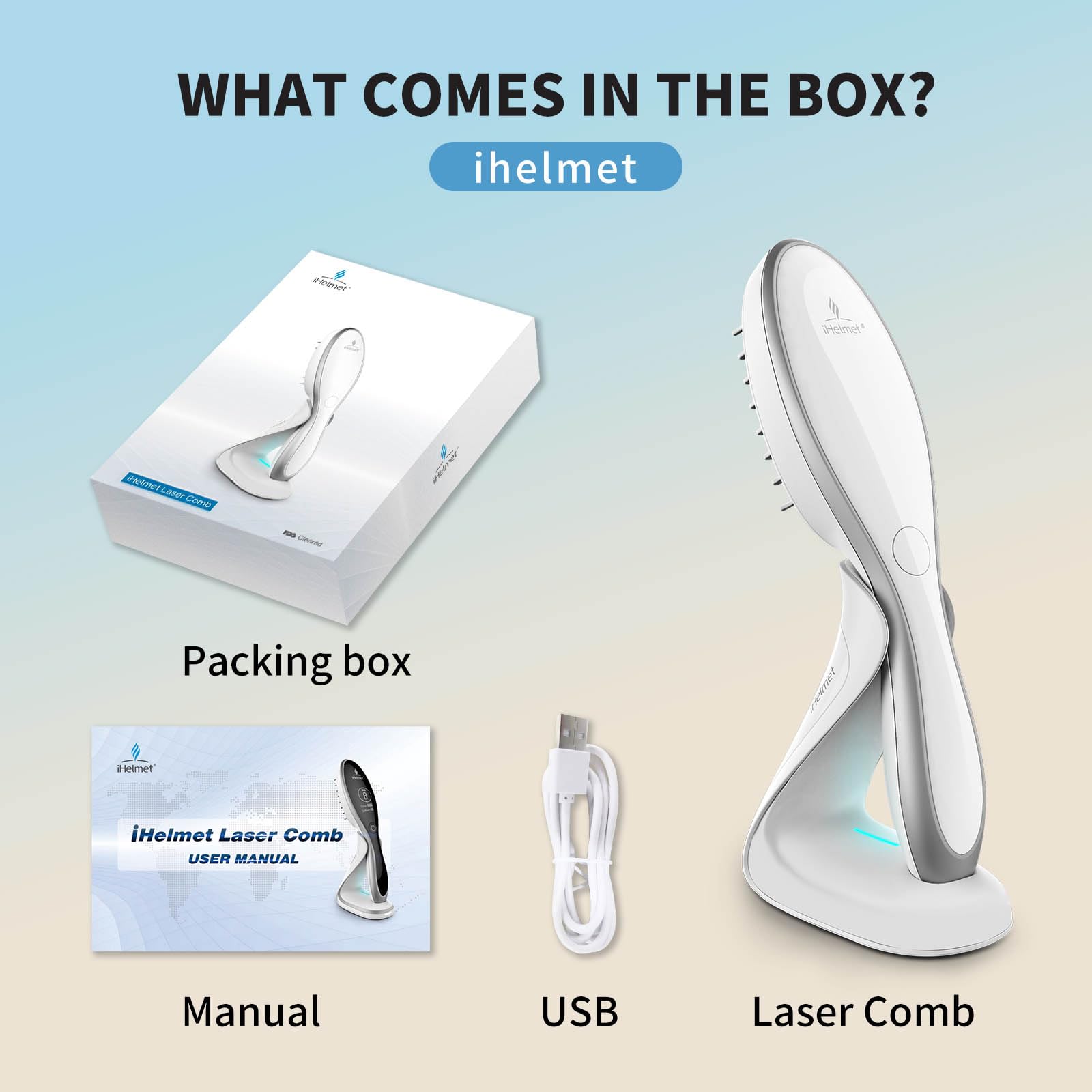 FDA Cleared Laser Hair Growth Comb - Low Level Laser Therapy for Hair Regrowth, Stops Thinning Hair for Men & Women - Perfect for Home Use & Salon Treatments