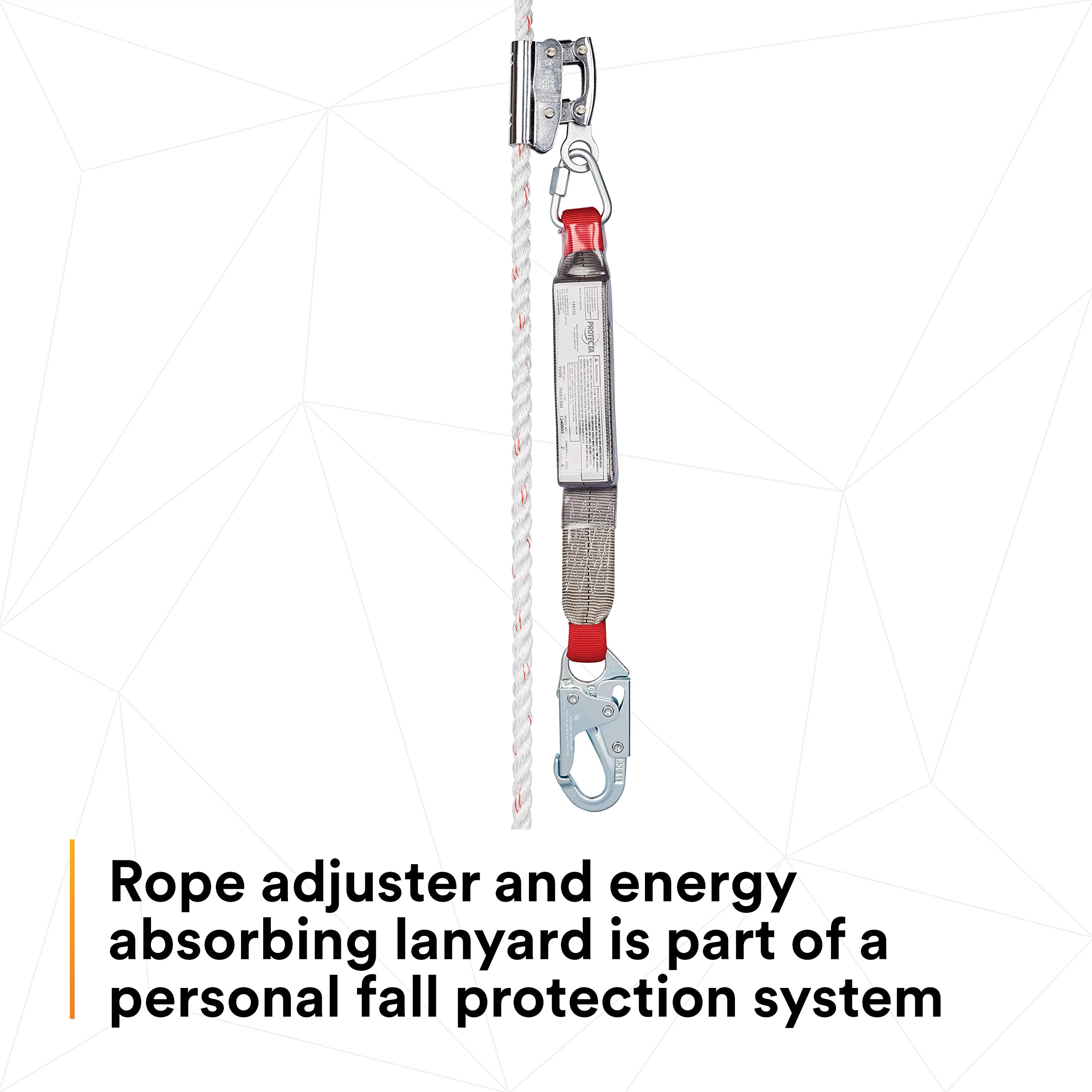 3M Protecta Rope Adjuster with Lanyard 1340005 - Fall Protection Safety Equipment for Construction & Roofing - 1 Pack (1 EA) - Ideal for Roofers, Window Cleaners & Industrial Workers