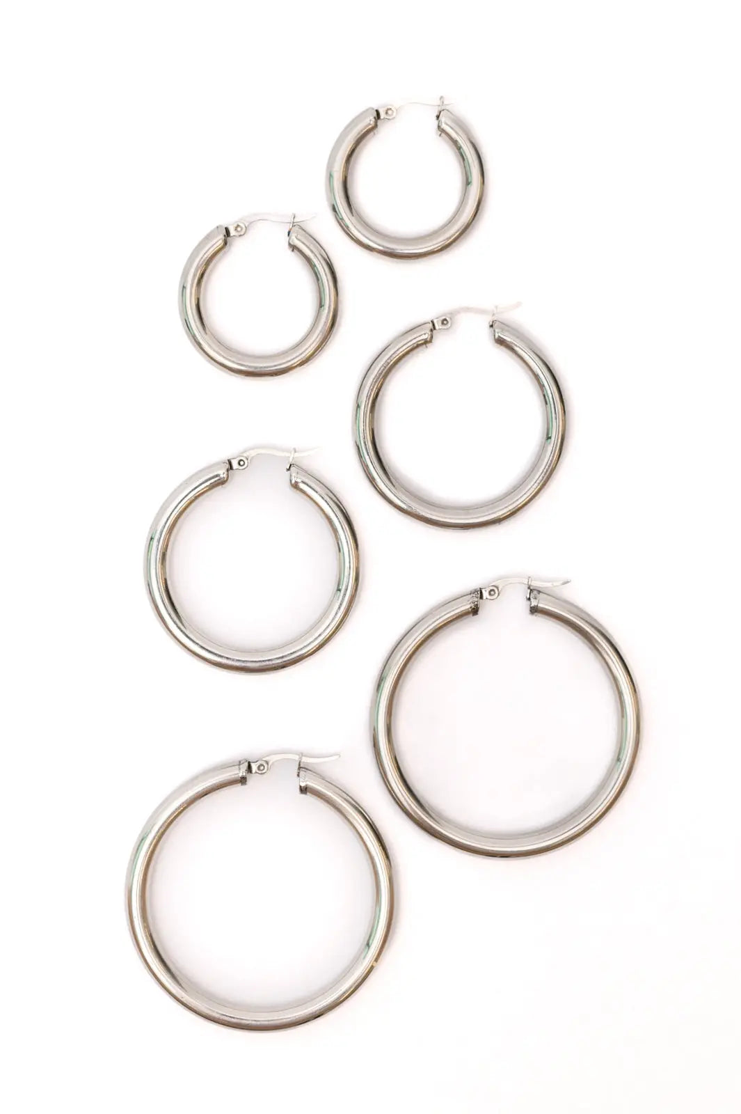 Silver Hoop Earrings Set - Everyday Wear for Women | Perfect for Casual, Office & Party Outfits