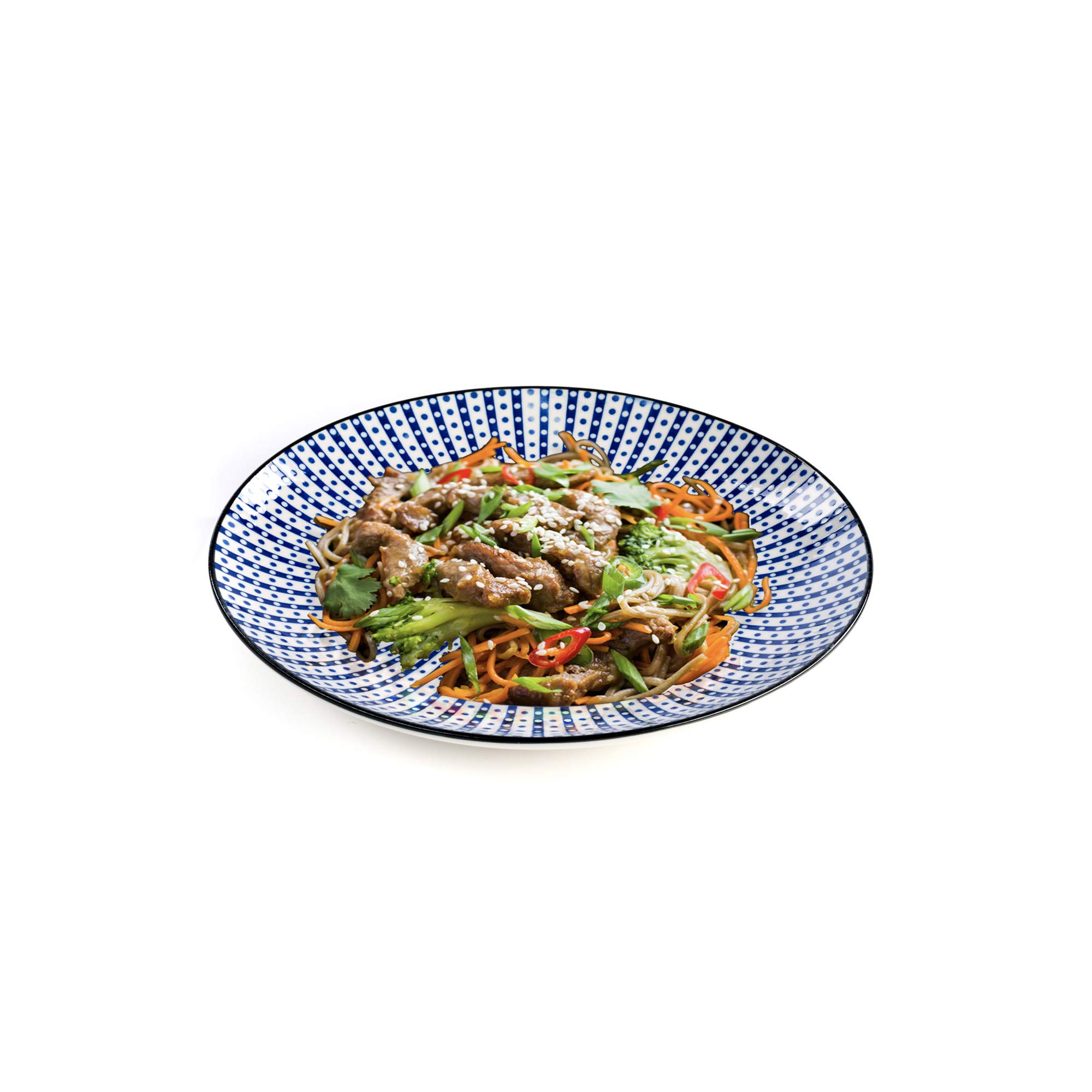 Fuji Ceramic Small Blue Salad Plates - Set of 4, Durable & Stylish Dinnerware for Everyday Meals, Parties & Home Decor | Perfect for Salads, Appetizers & Desserts