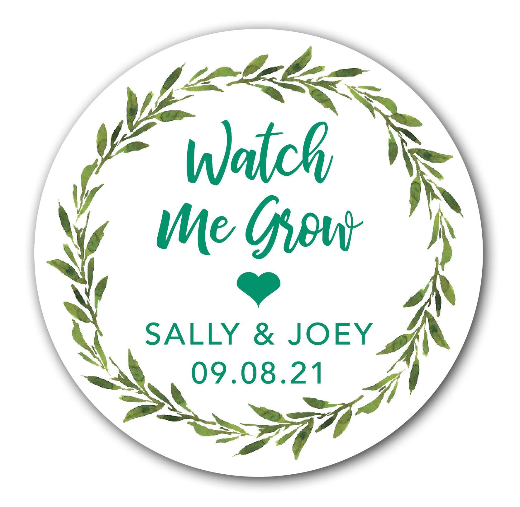 Watch Me Grow Stickers - Greenery & Succulent Wedding Favor Stickers - Perfect for Plant-Themed Events, DIY Projects, and Party Decorations
