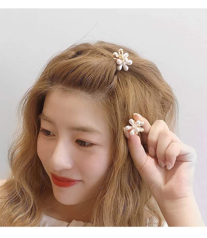 FAMEZA 10pcs Mini Pearl Hair Barrettes for Women & Girls - Sweet Artificial Pearl Hair Clips, Floral Hair Pins for Wedding, Party & Everyday Use | Perfect for Bridal Accessories, Prom, Date Night & Office Hairstyles