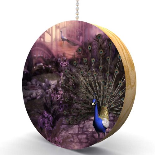 Handcrafted Oriental Peacock Hardwood Oak Ceiling Fan Pull Chain - Vintage Home Decor for Living Room, Bedroom & Porch