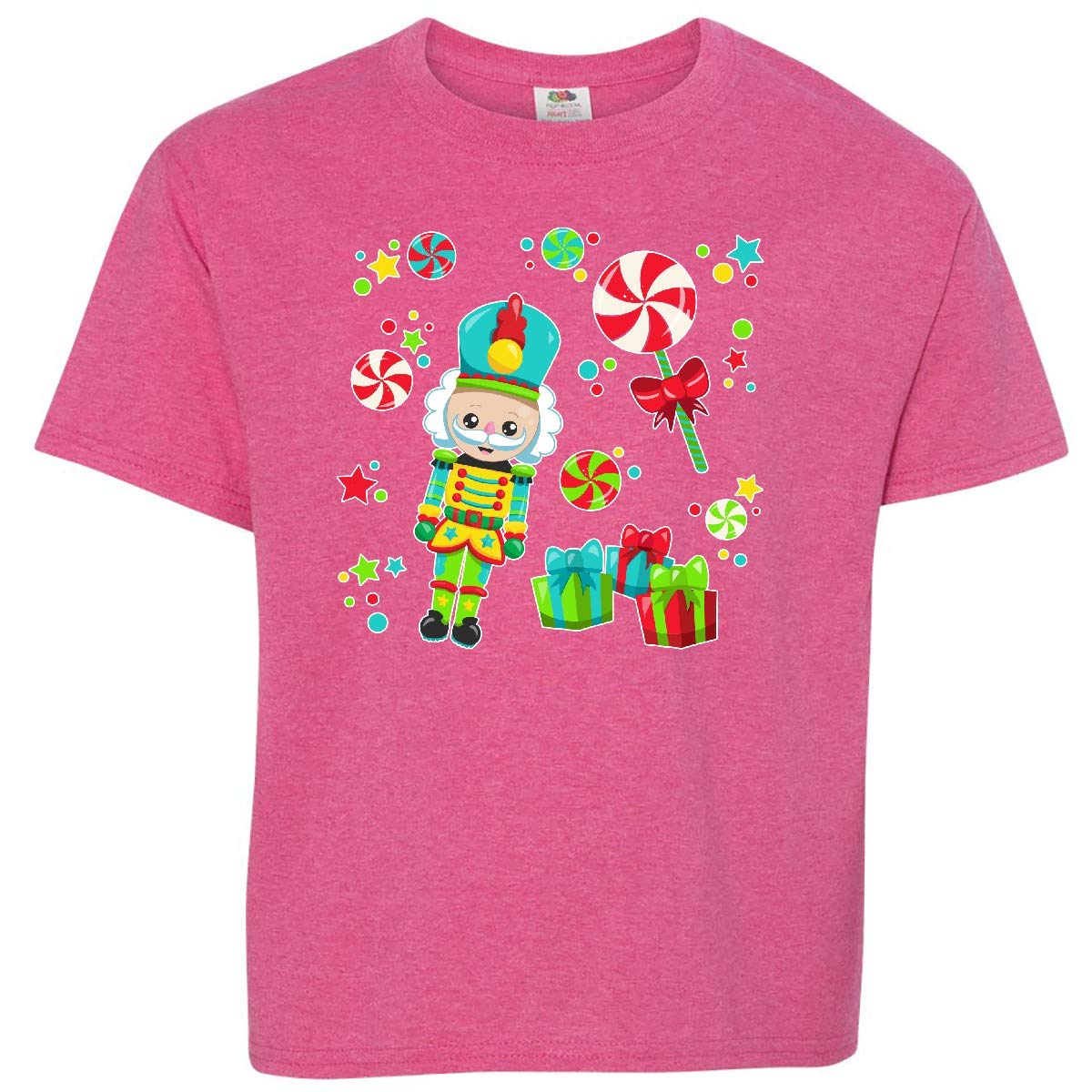 Inktastic Holiday Nutcracker and Candy Christmas Youth T-Shirt - Festive Kids Apparel for Christmas Parties, Family Gatherings & Holiday Photos