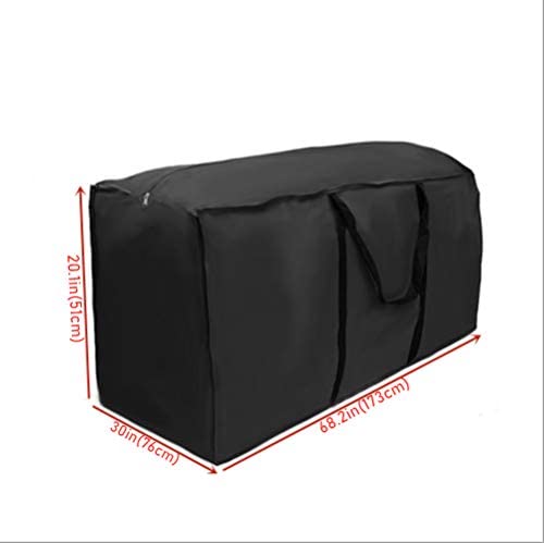 Waterproof Oxford Cloth Outdoor Patio Furniture Cushion Storage Bag - Large Capacity Reusable Container for Pillows (Black, 45x18x20 Inches) - Perfect for Patio, Deck, Garden & Seasonal Cushion Storage