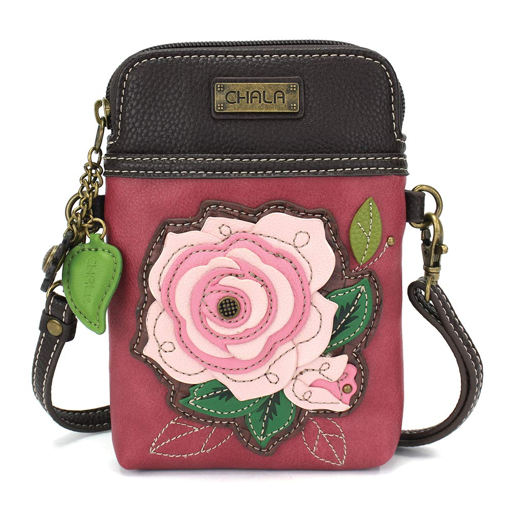 CHALA Women's PU Leather & Canvas Crossbody Phone Purse - Adjustable Strap, Multi-Color Fashion Handbag for Everyday Use, Travel & Shopping